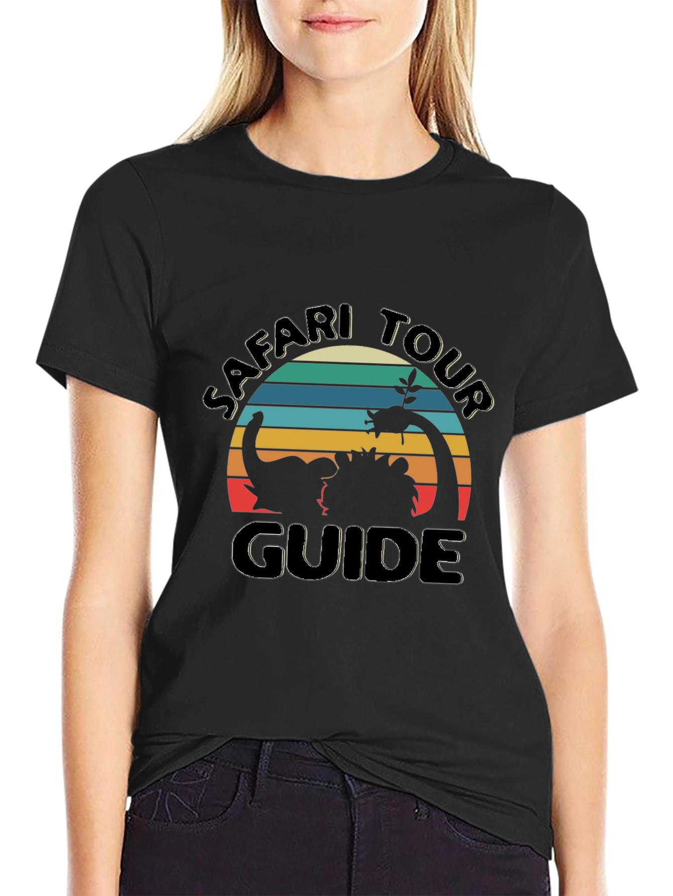 Black Safari Tour Guide Graphic Tee - Black Cotton view 2