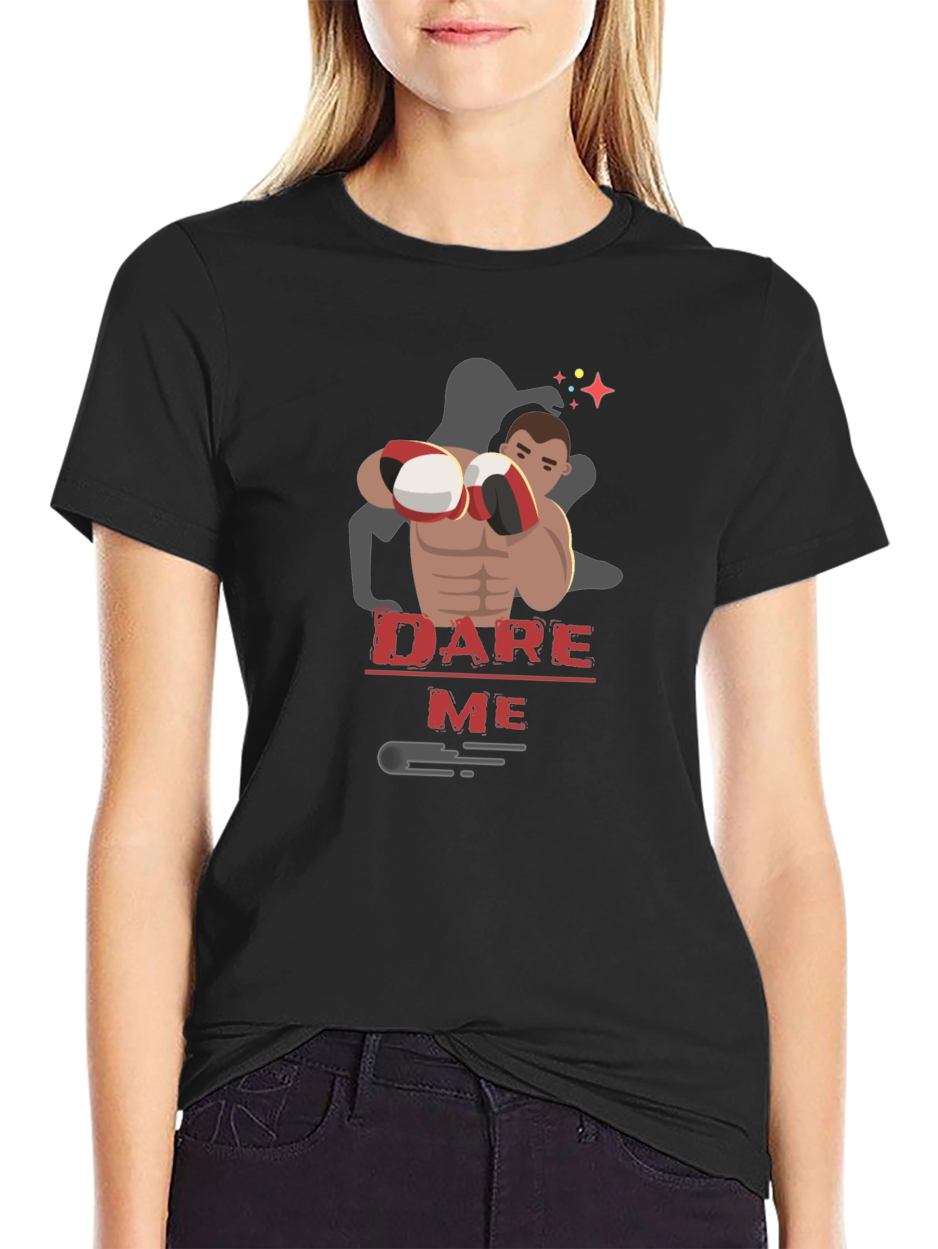 Dare Me Boxing T-Shirt - Black Graphic Tee - 2