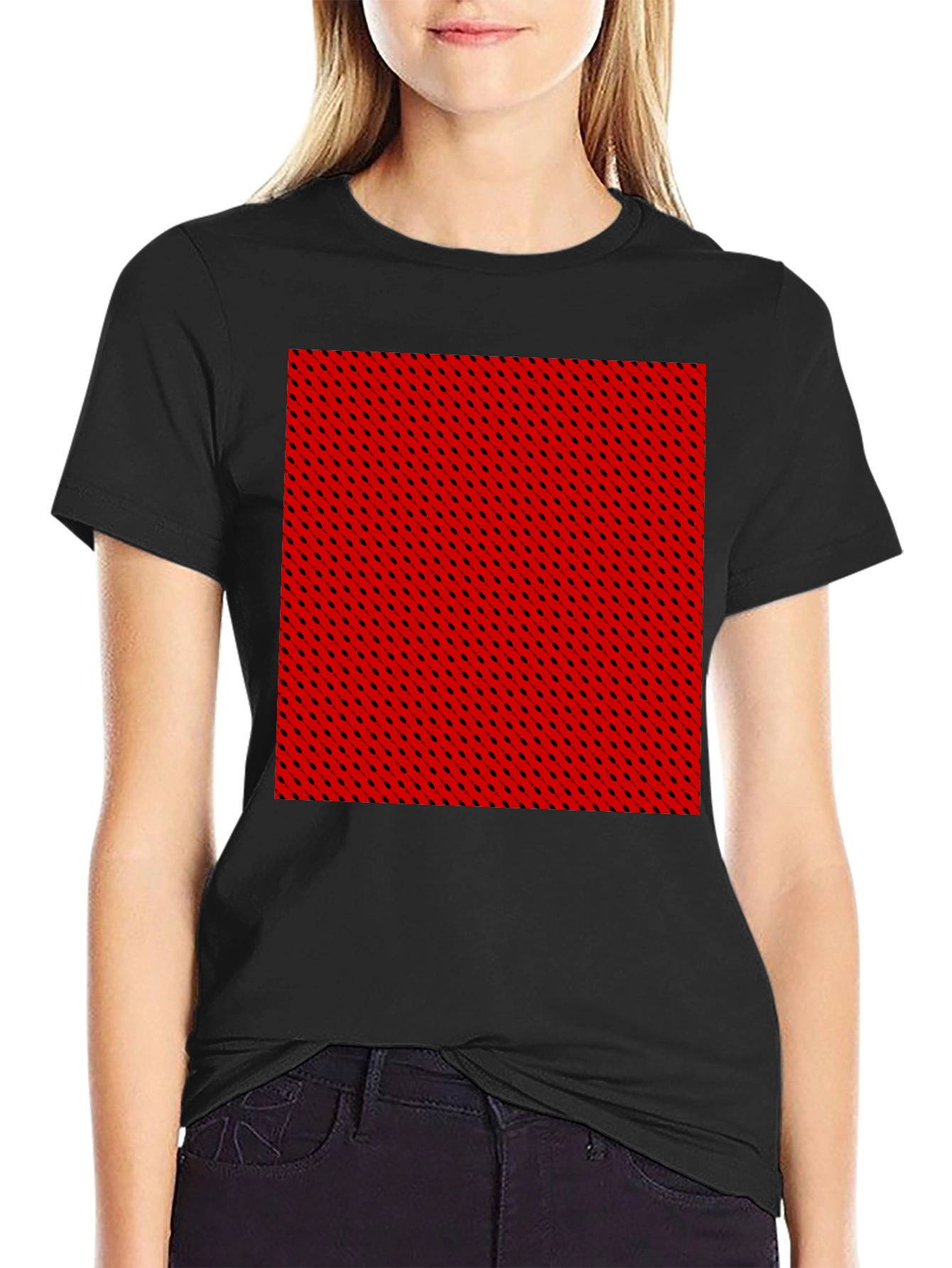 Black Bold Patterned Tee - Modern Casual Style view 2