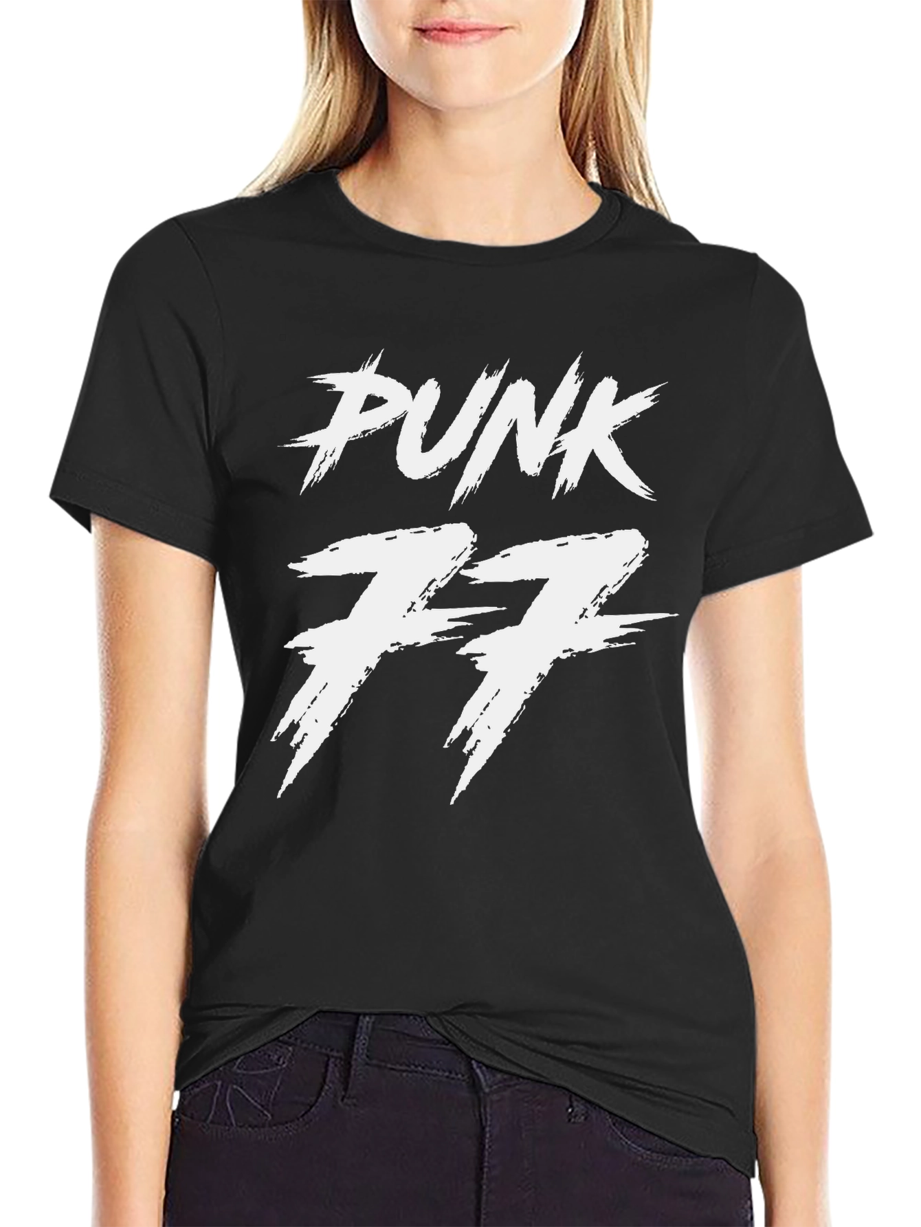 Black Punk 77 Black Graphic Tee view 2