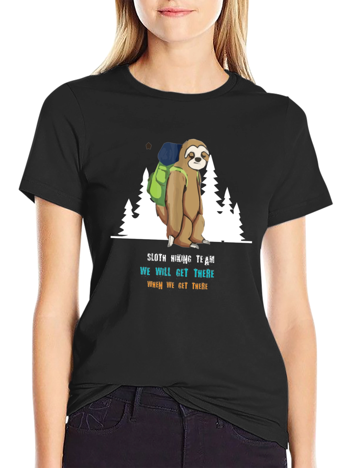 Black Sloth Hiking Team Graphic Tee - Relaxed Fit view 2