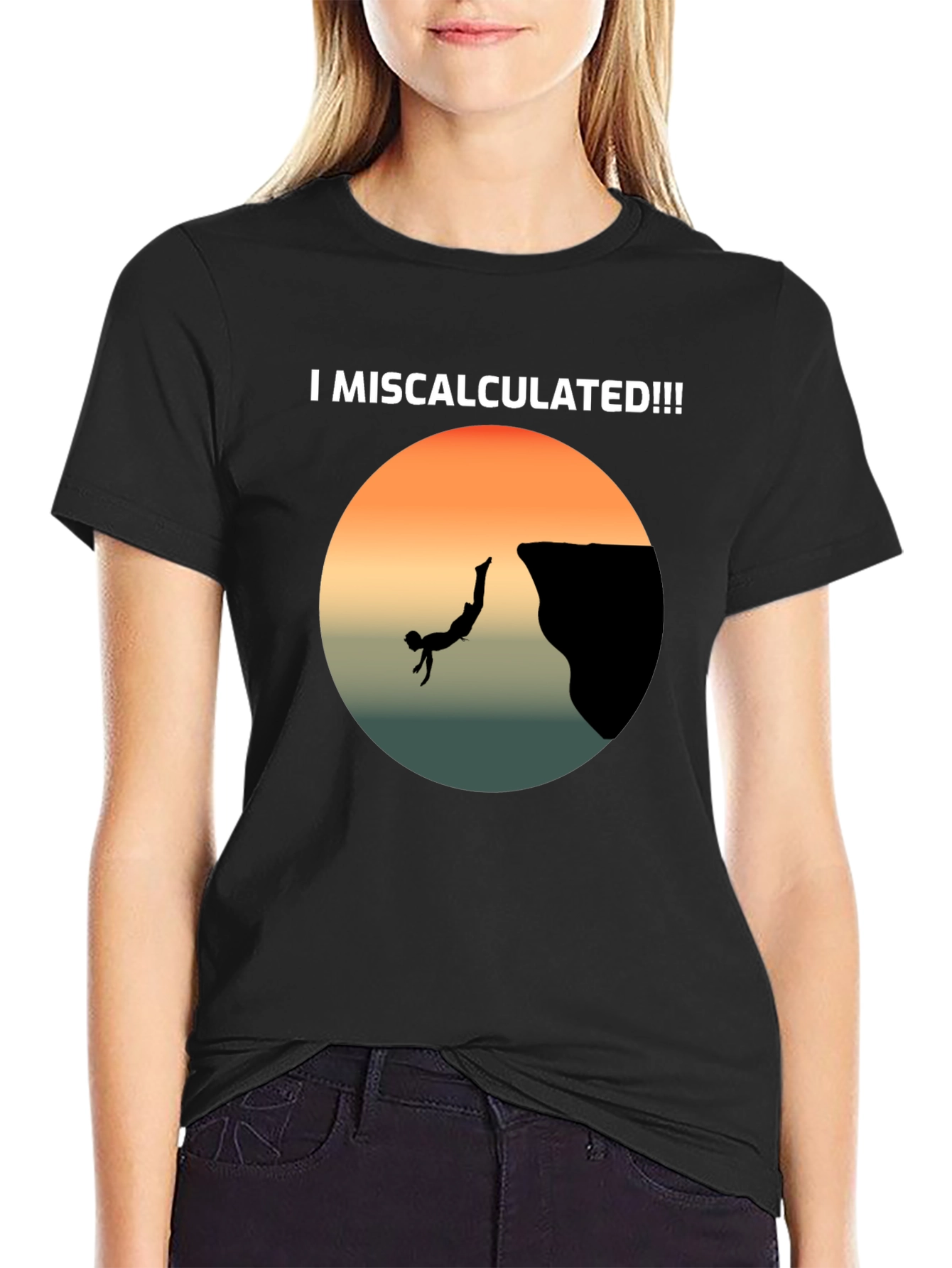 Black I Miscalculated Funny Graphic Tee view 2