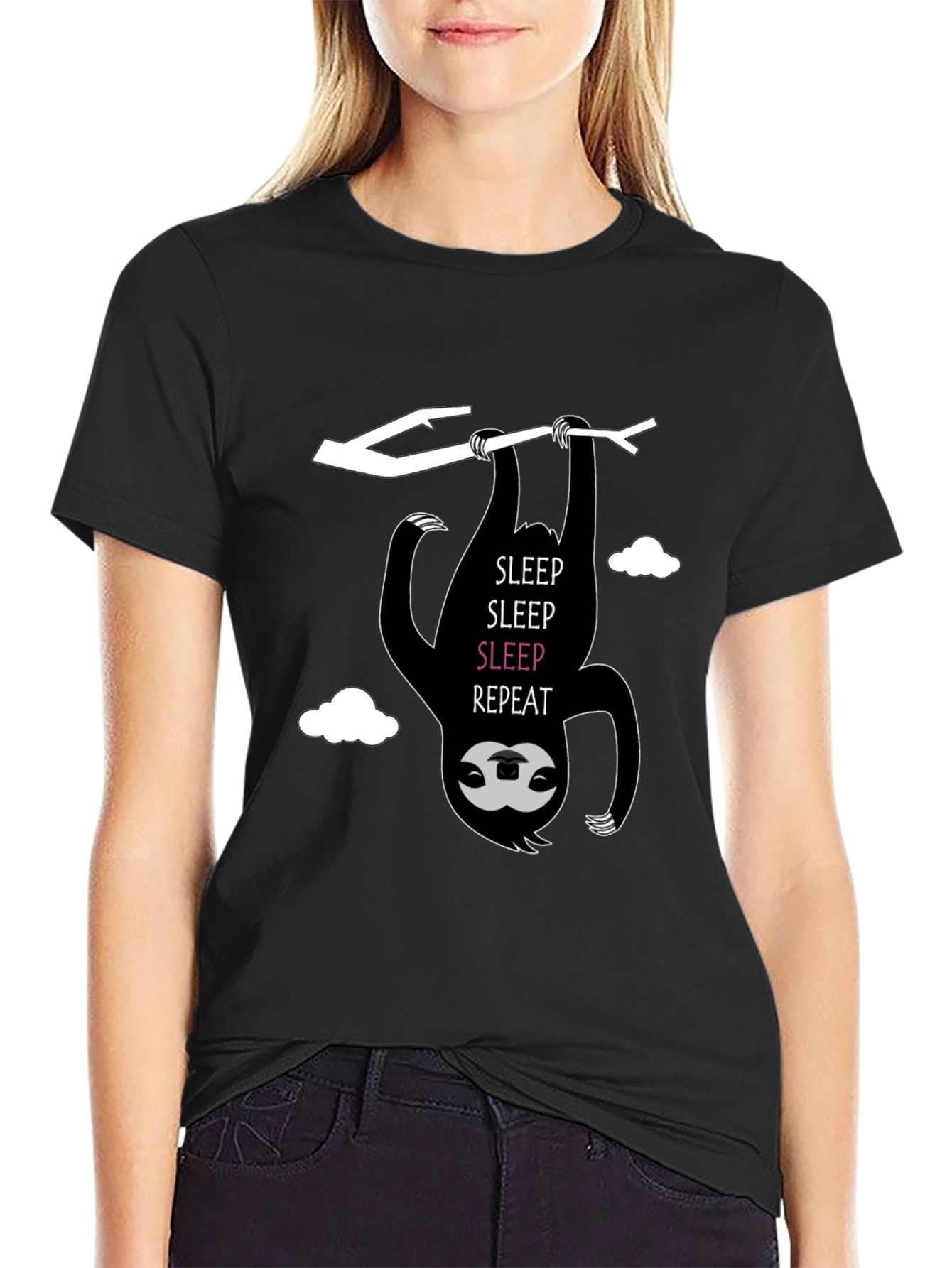 Black Sleepy Sloth T-Shirt - Hang In There! view 2