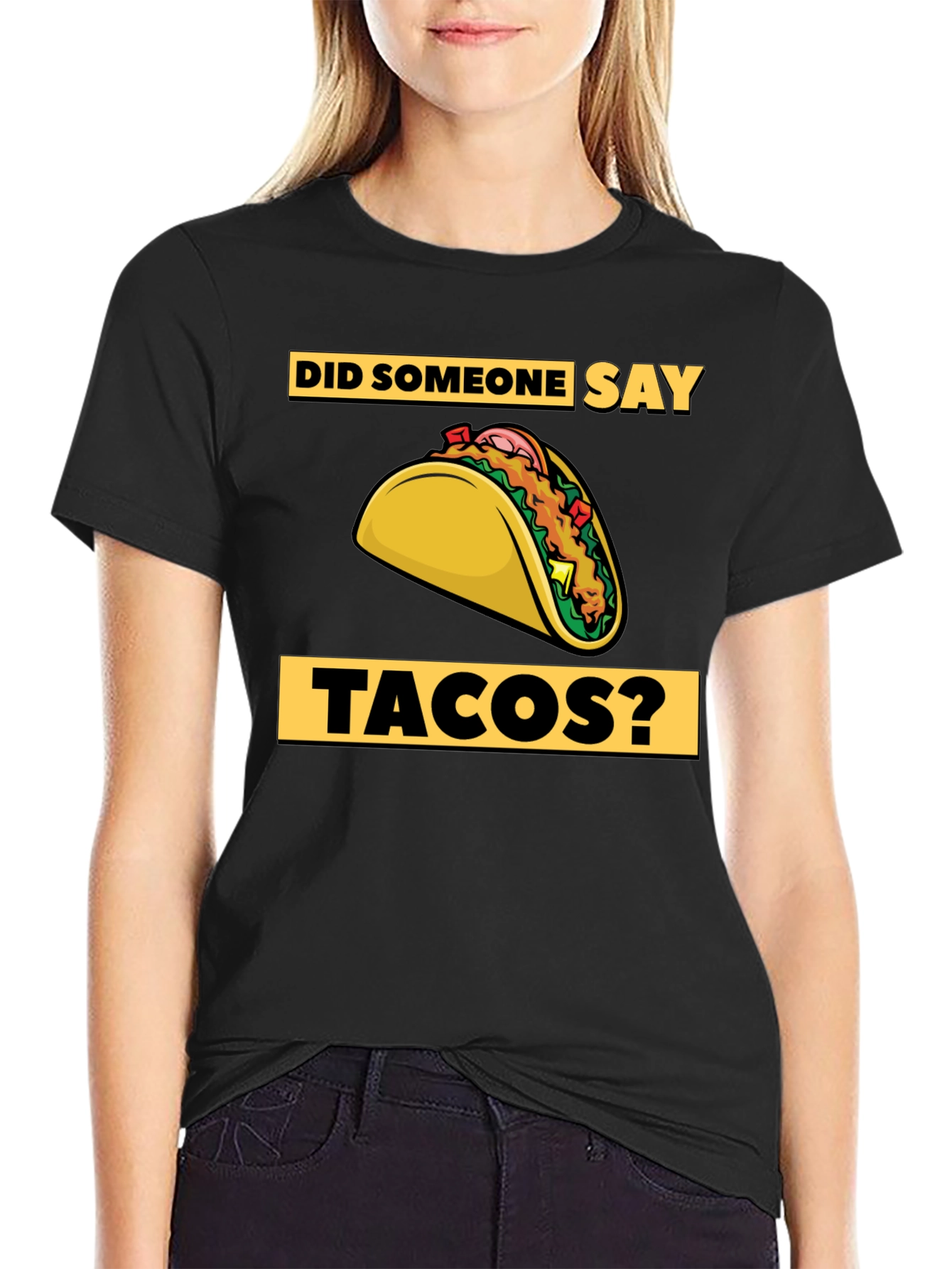 Black Tacos Graphic T-Shirt - Did Someone Say Tacos? view 2