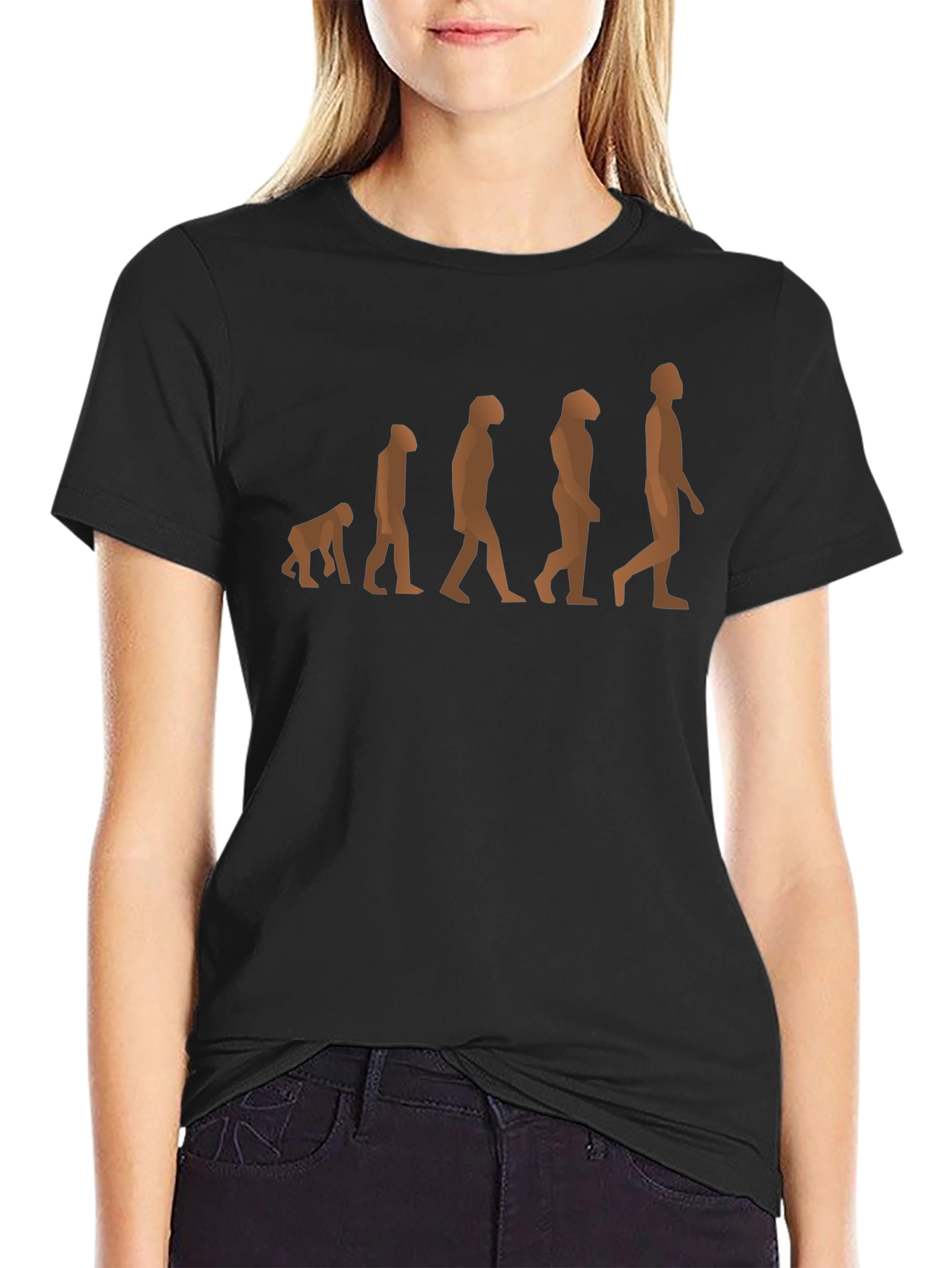 Black Evolution Graphic Tee - Black Cotton Casual T-Shirt view 2