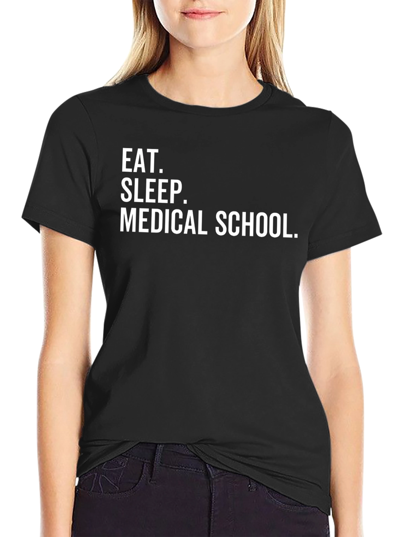 Black Eat Sleep Medical School T-Shirt view 2