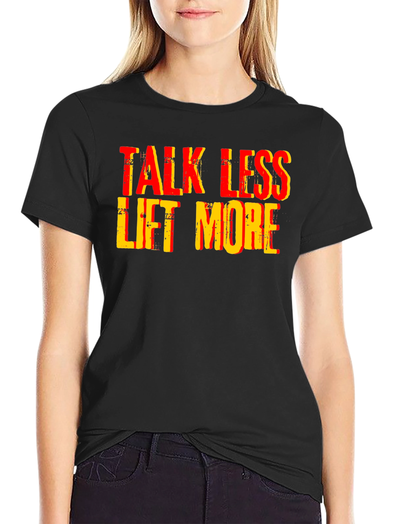 Black Talk Less Lift More Graphic Tee view 2
