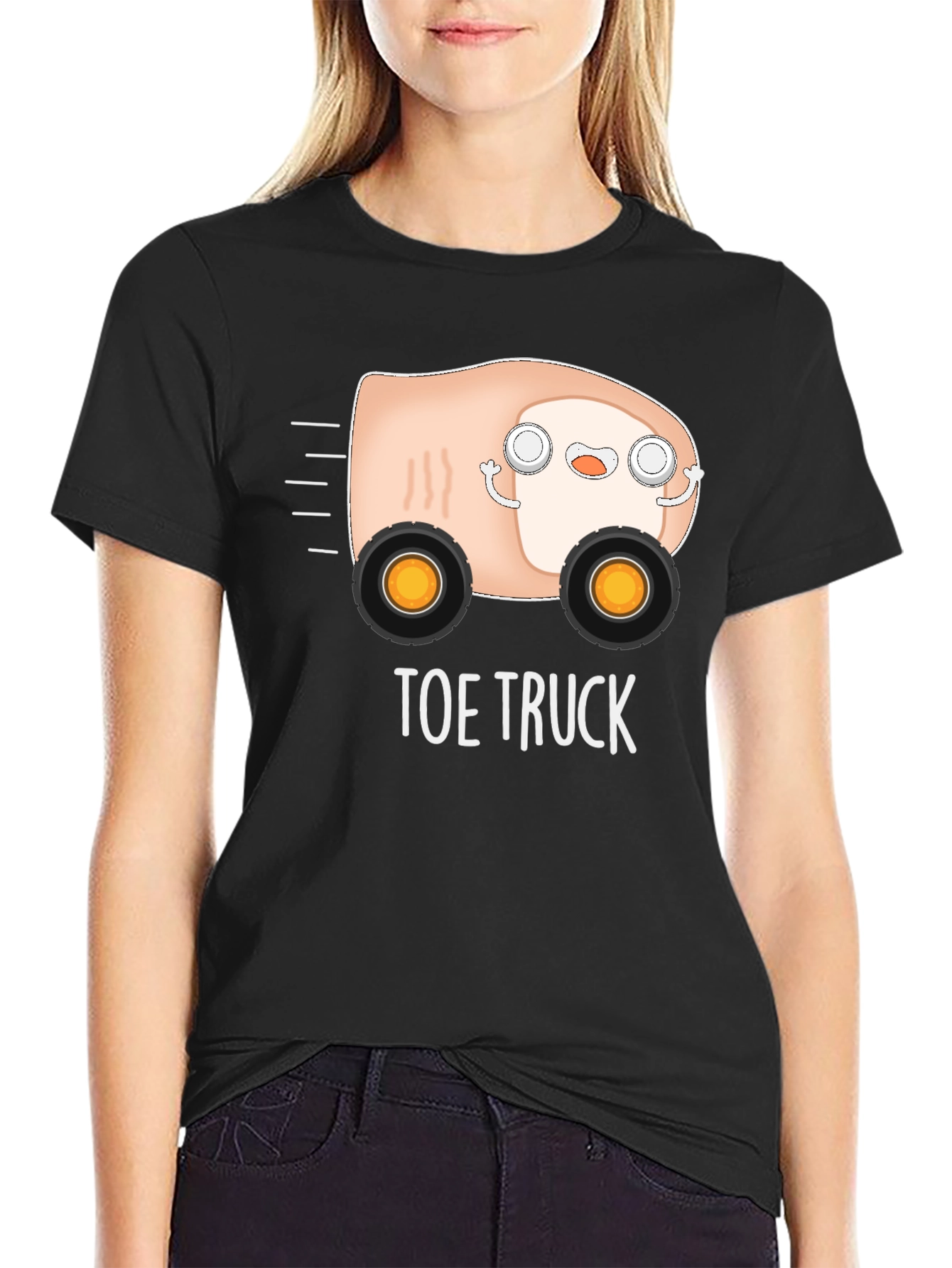 Black Toe Truck Graphic Tee - Funny Pun T-Shirt view 2