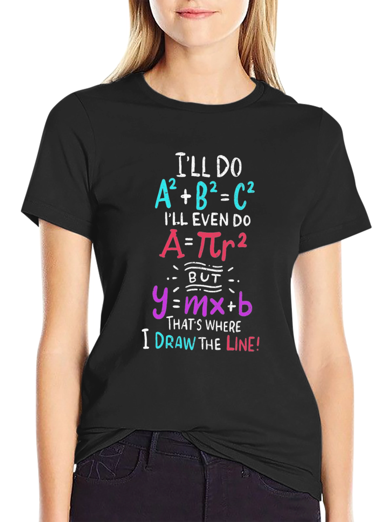 Black Math Formula Graphic Tee - Draw the Line view 2