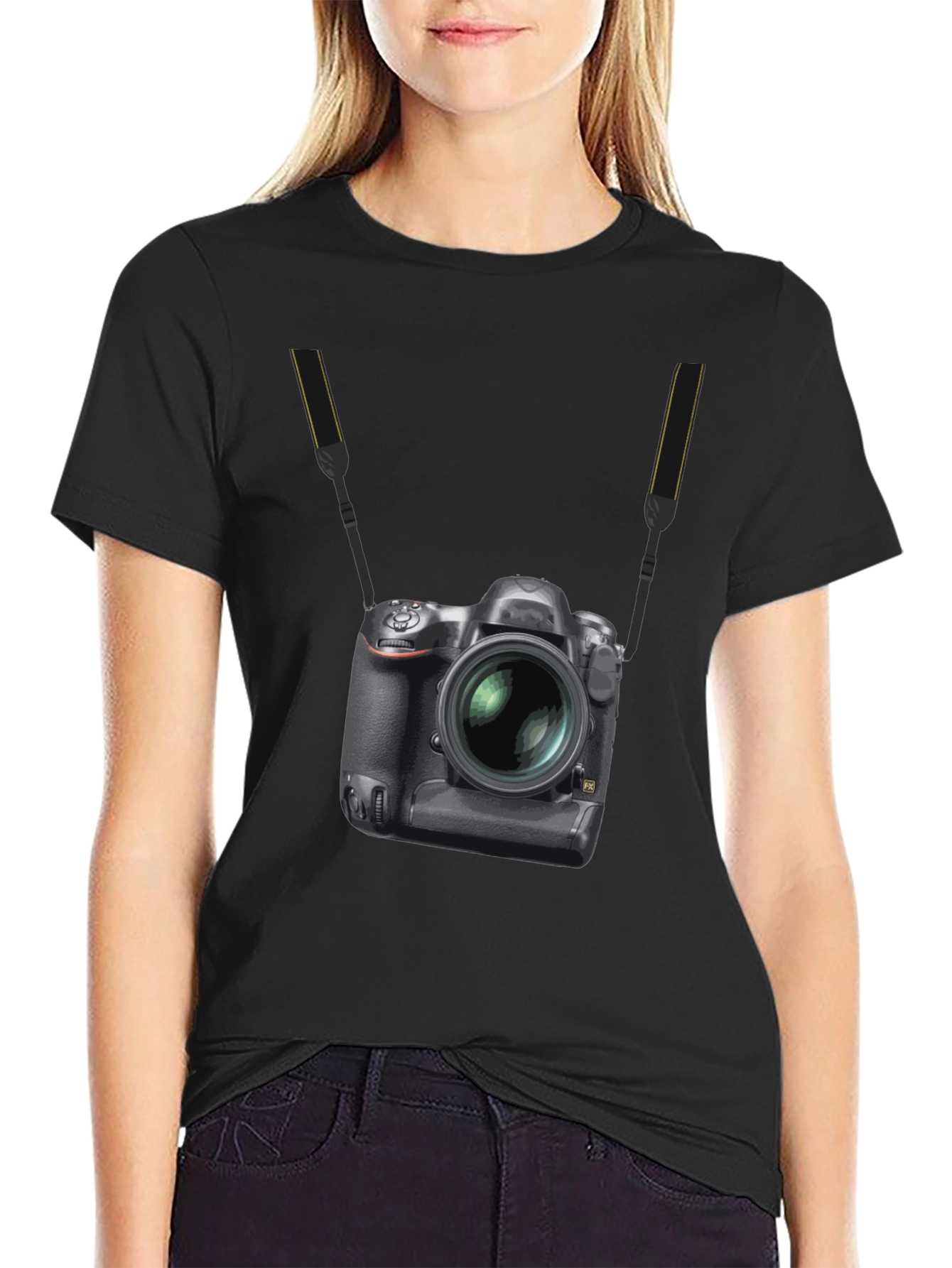 Black Camera Graphic Black T-Shirt view 2