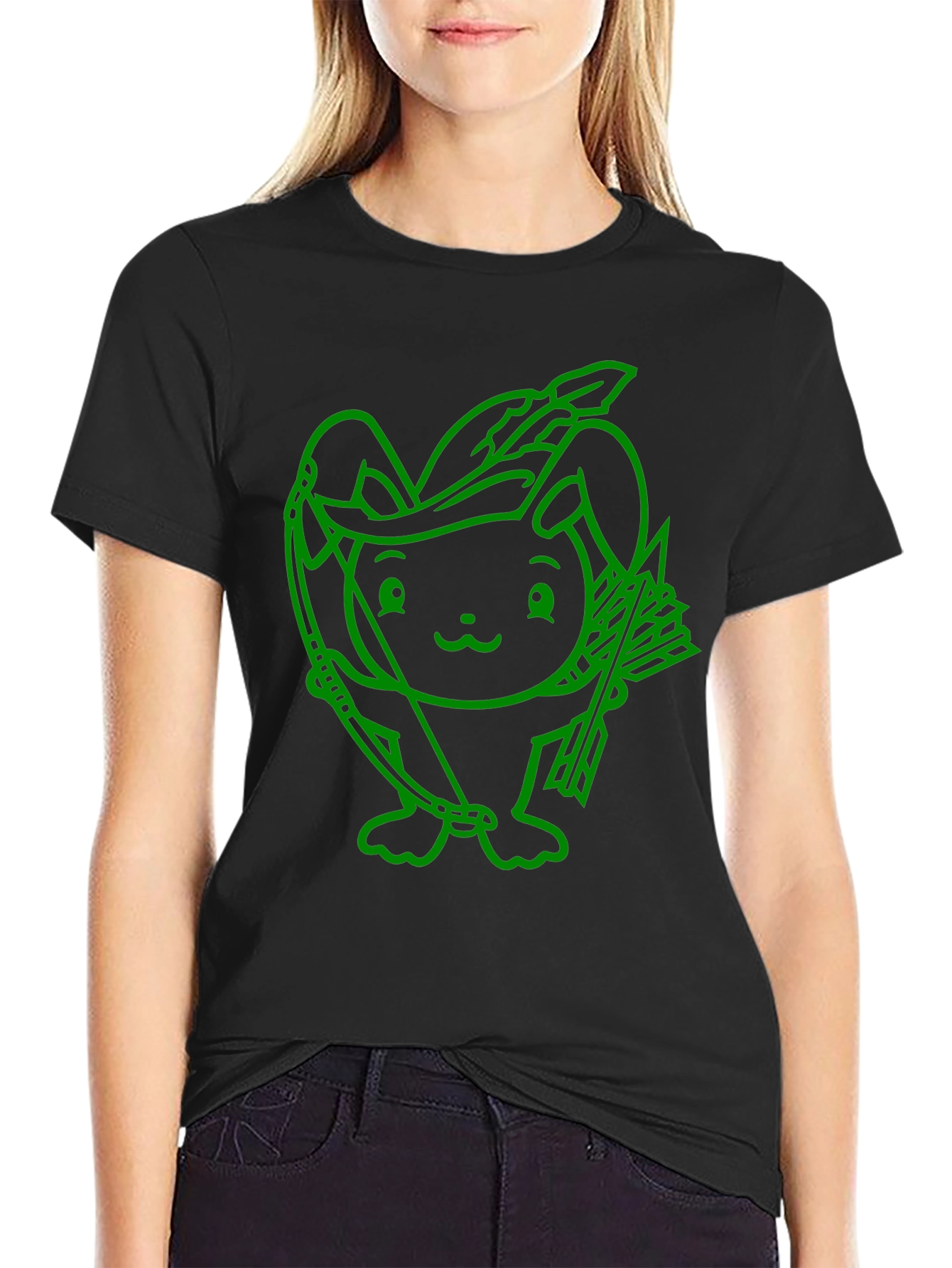 Black Robin Hood Bunny Graphic Tee view 2