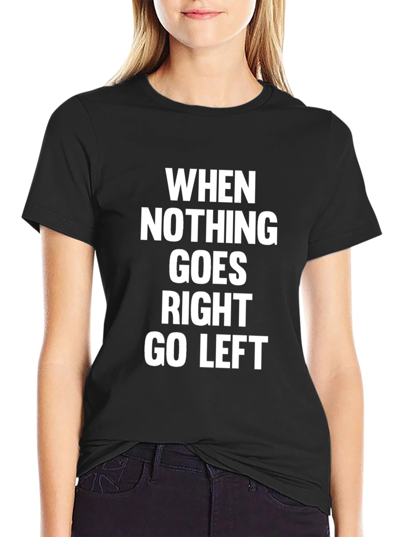Black Go Left Graphic T-Shirt view 2