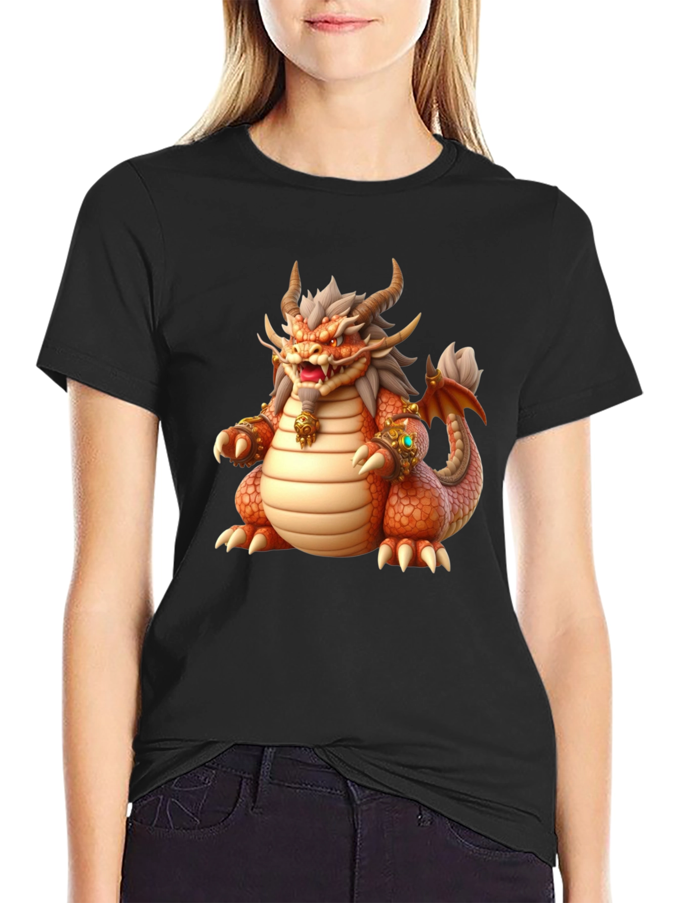 Black Dragon Graphic Tee - Fantasy Print view 2