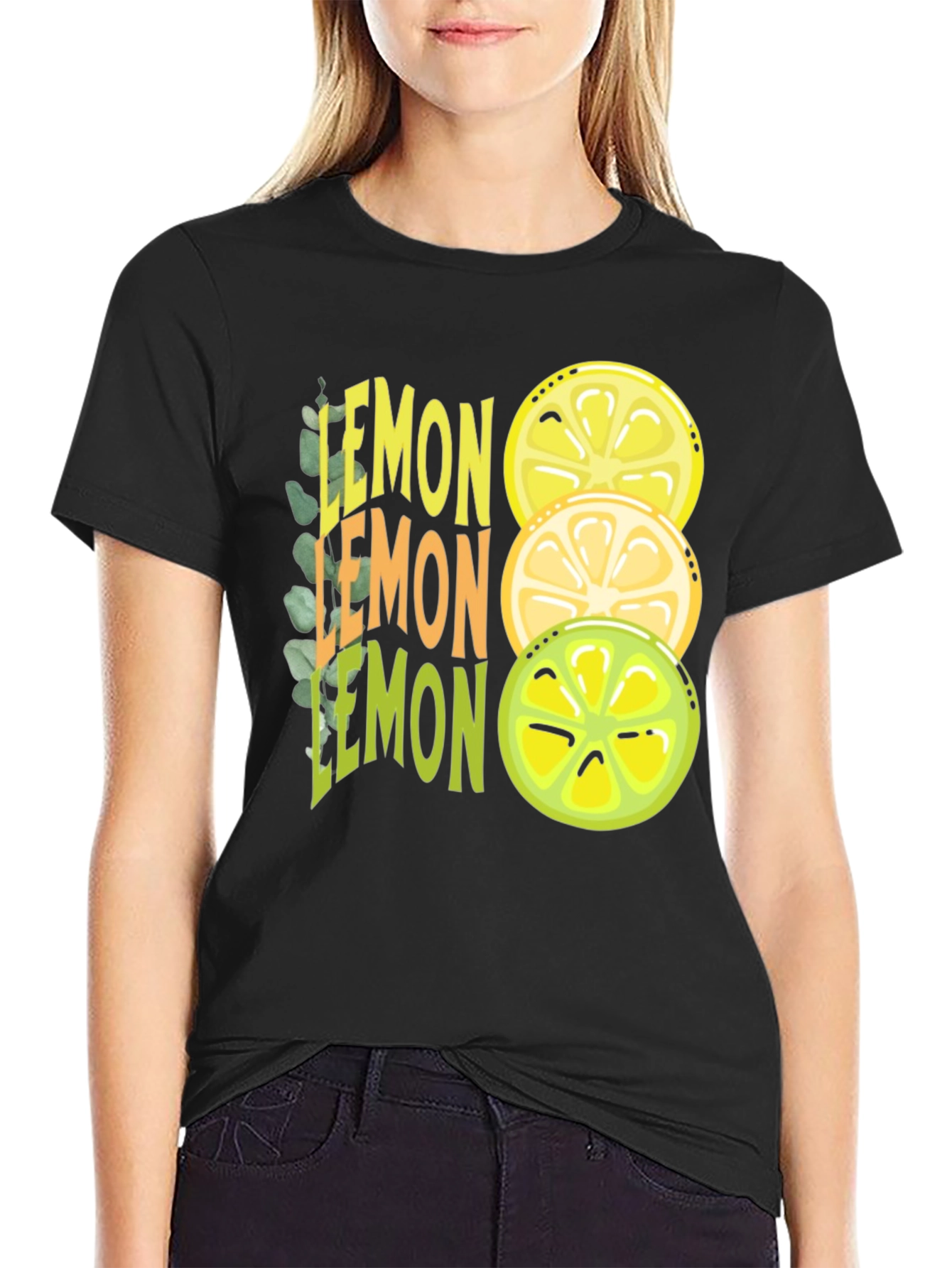 Black Lemon Graphic Tee - Funny Fruit Shirt view 2