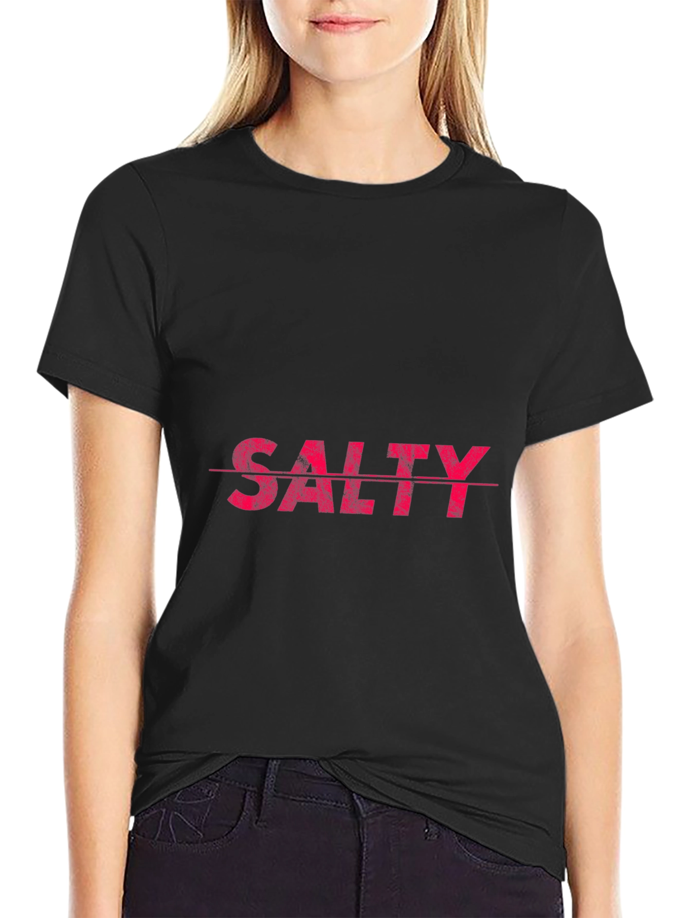 Black Salty Graphic T-Shirt - Black Casual Tee view 2
