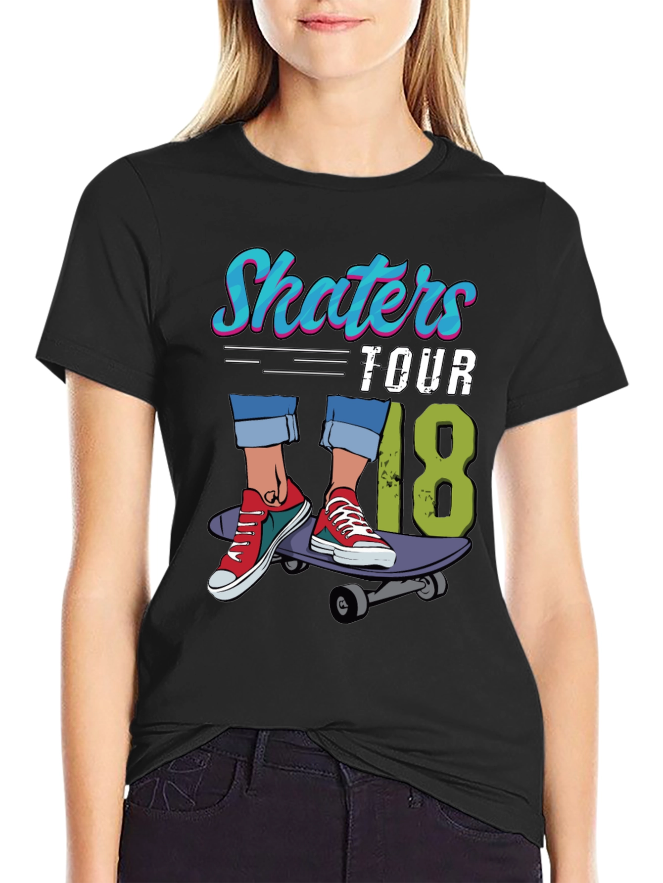 Black Skaters Tour '18 Graphic T-Shirt view 2