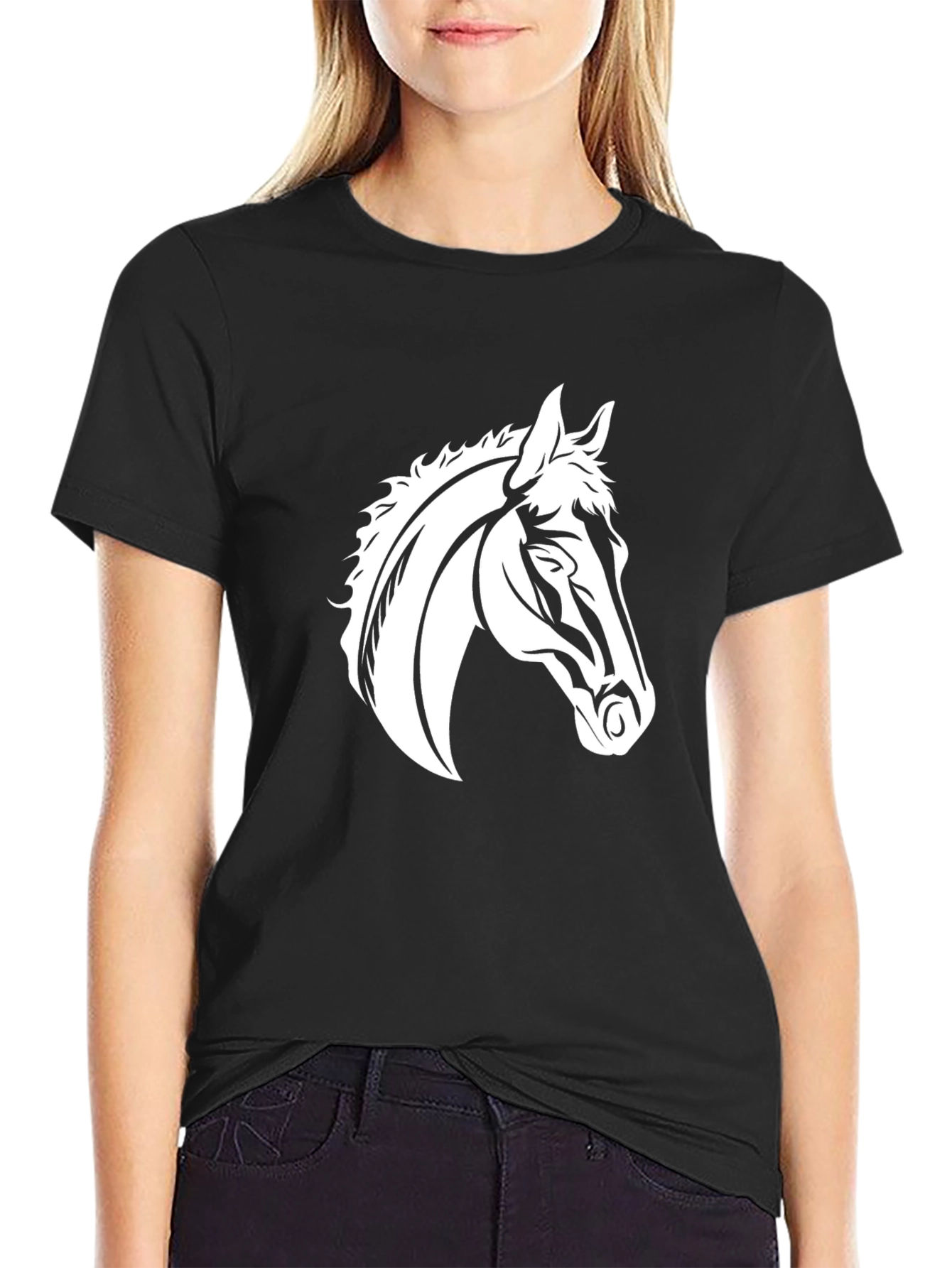 Black Black Horse Graphic Tee view 2