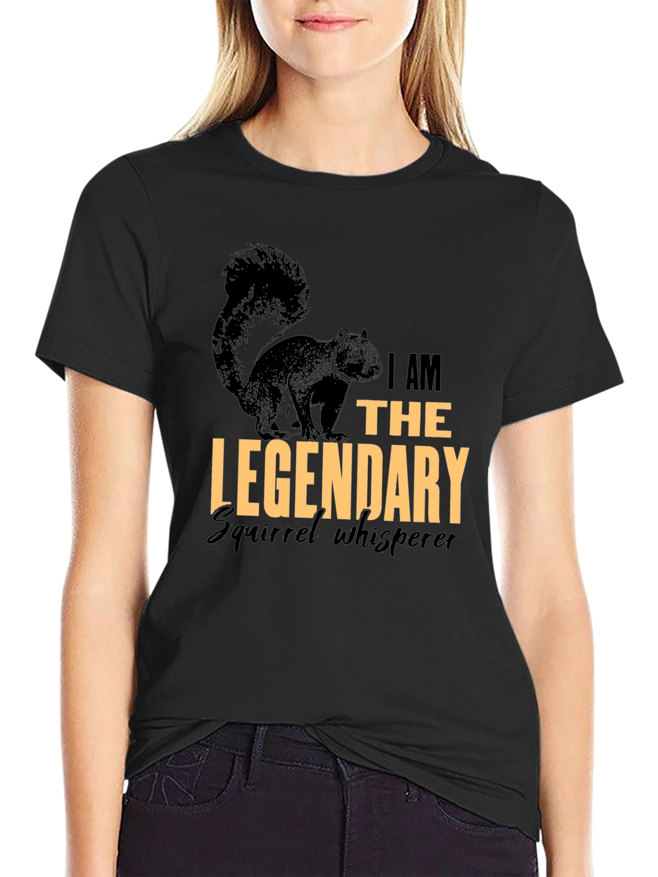 Black Legendary Squirrel Whisperer Graphic Tee view 2