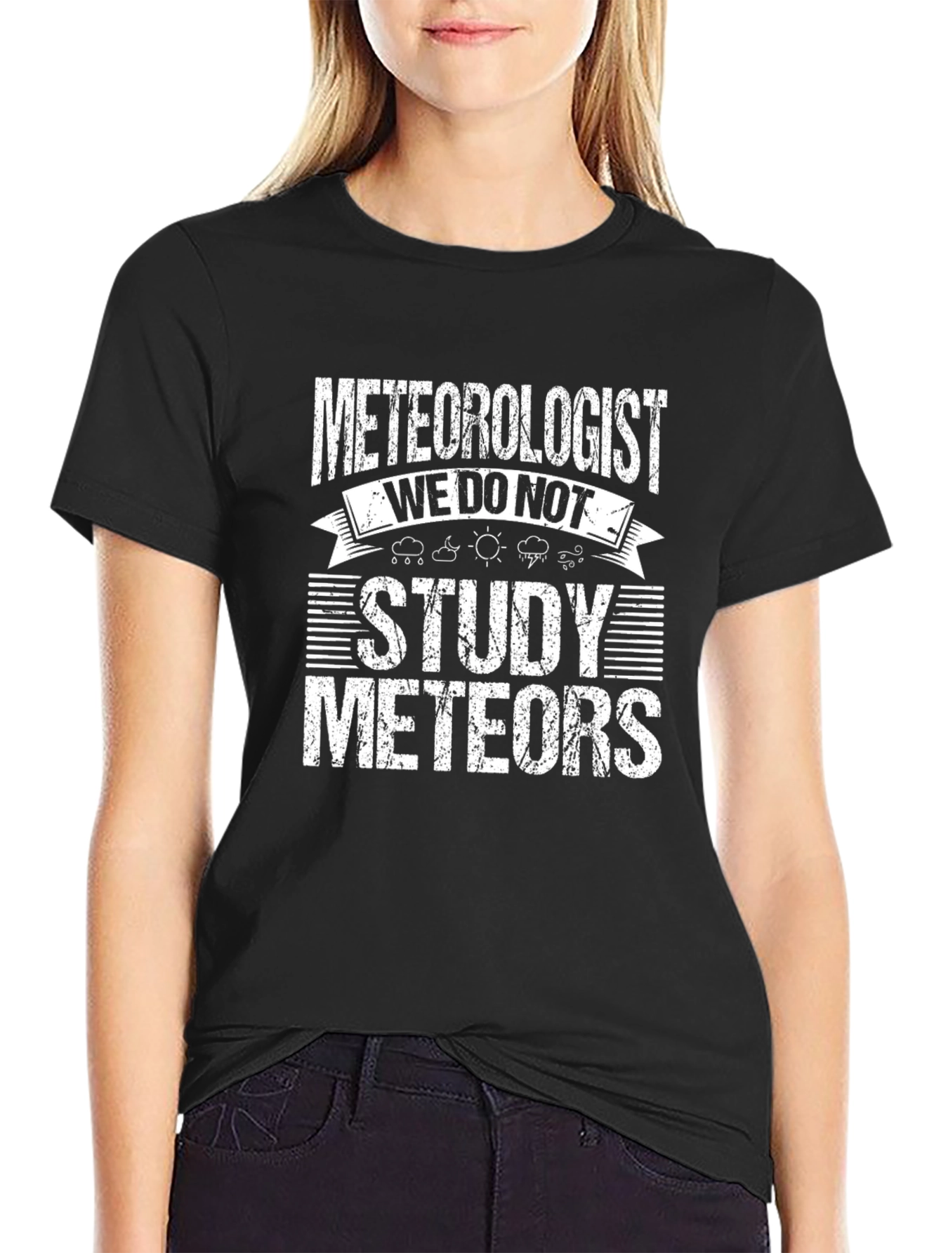 Black Meteorologist Weather Humor Graphic T-Shirt view 2