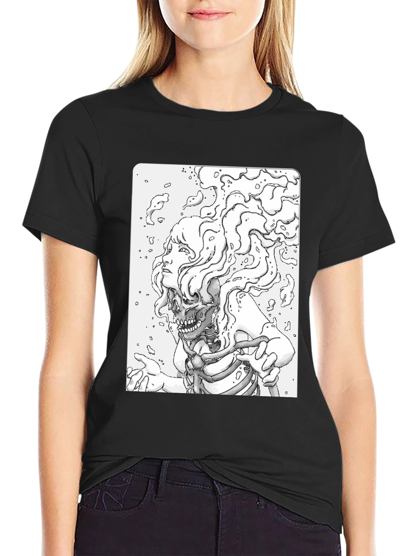 Skull Anatomy Graphic Tee - Black Unisex - 2