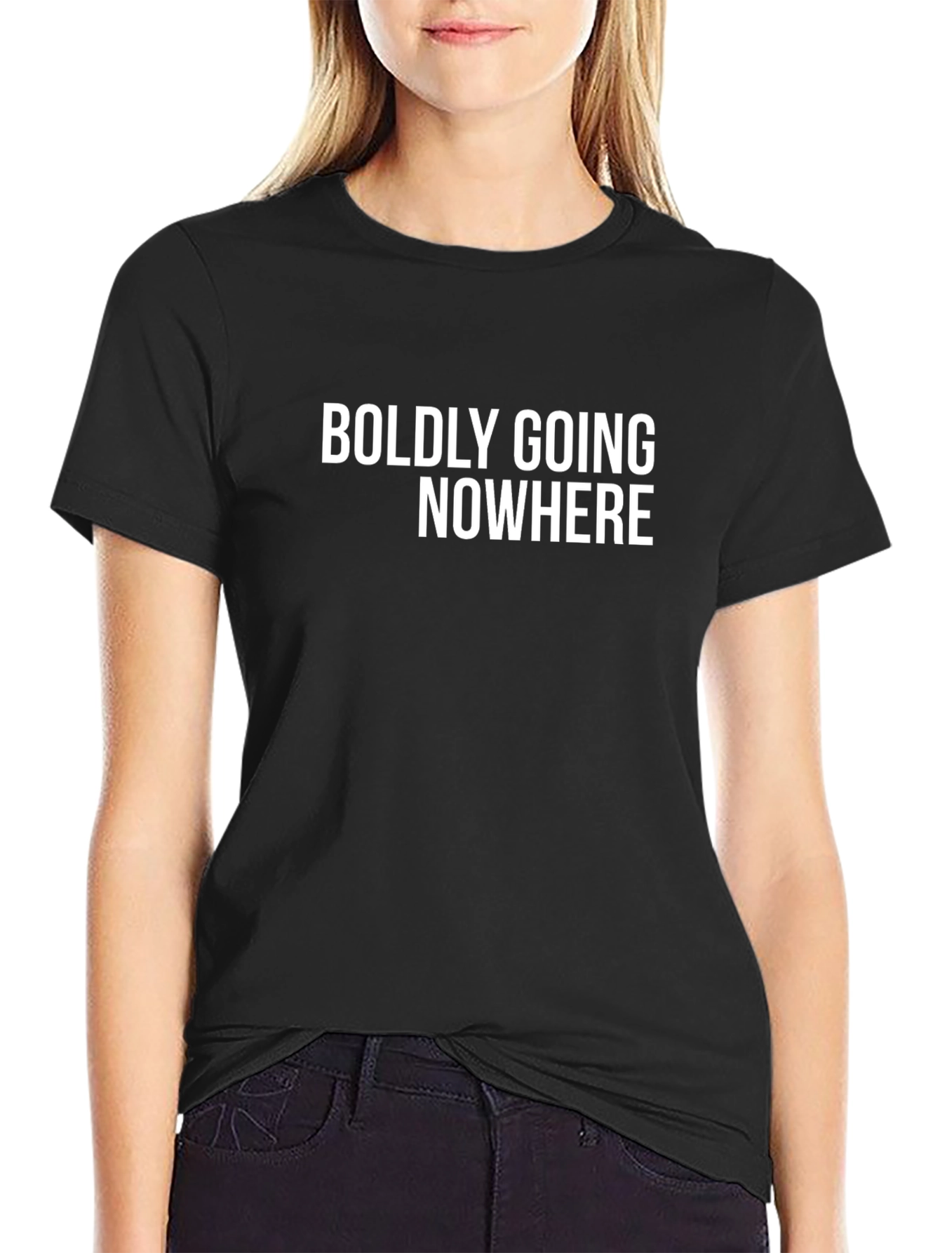Black Boldly Going Nowhere Graphic Tee - Black view 2