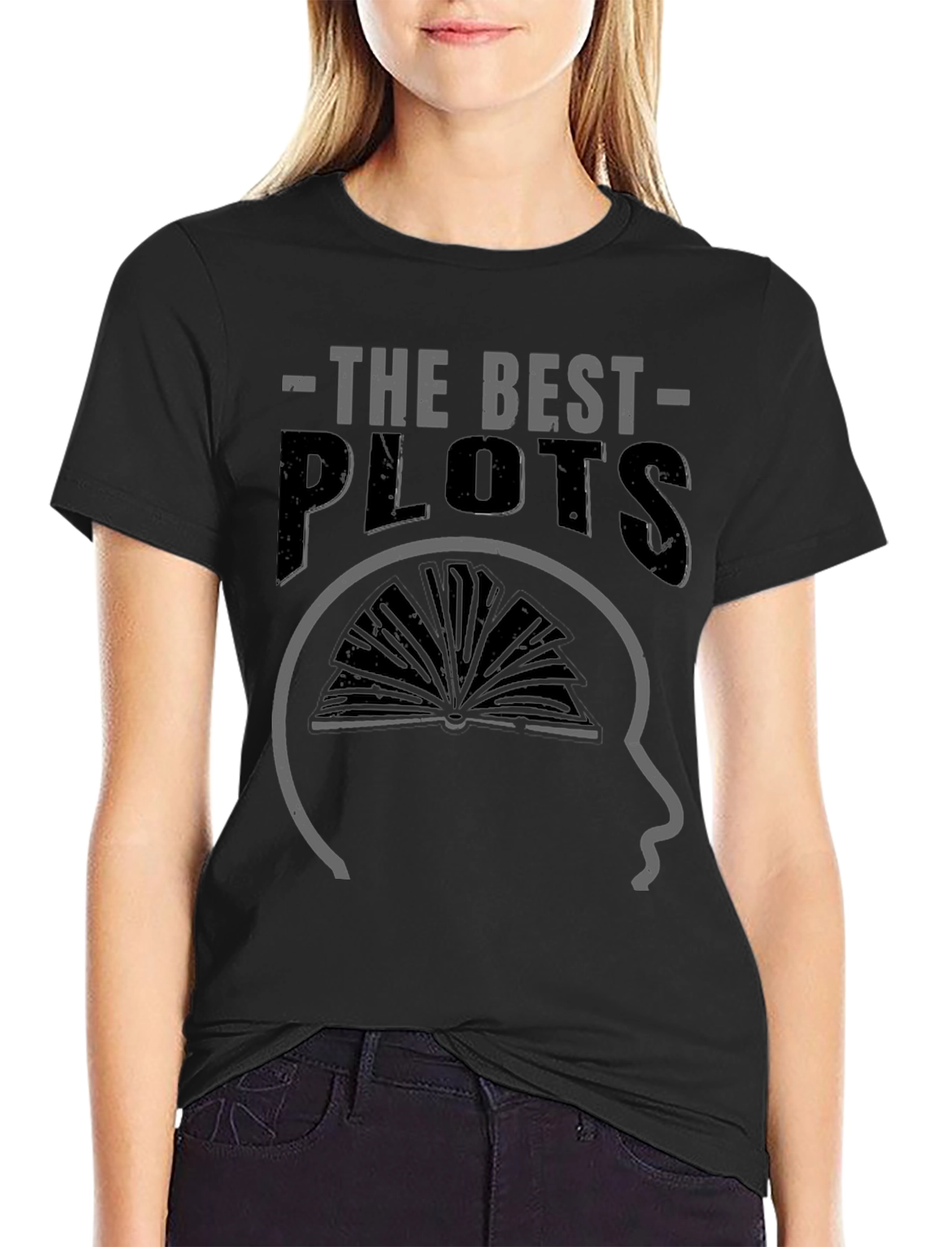 Black The Best Plots Graphic Novelty T-Shirt view 2