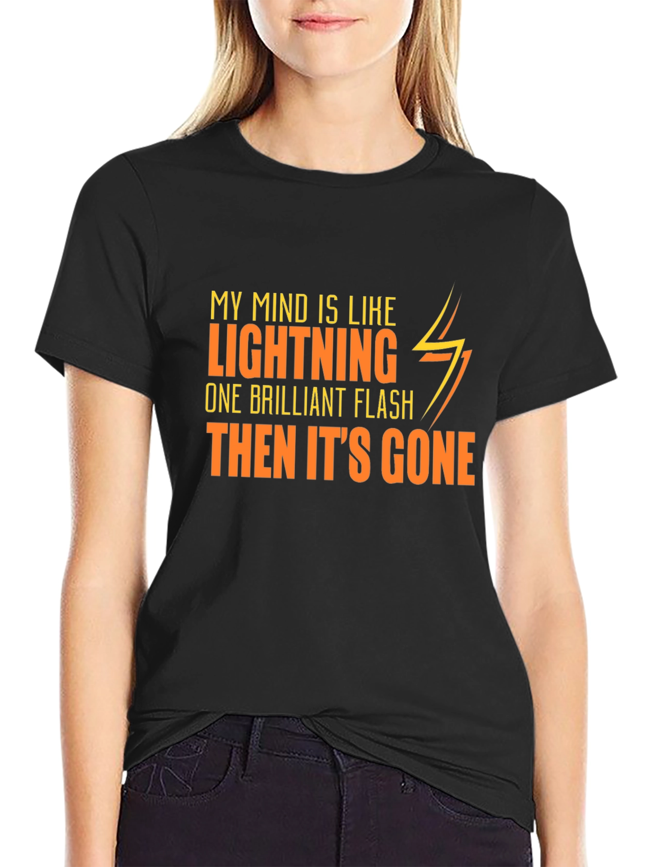 Black Lightning Mind Graphic Tee - Mens Black T-Shirt view 2