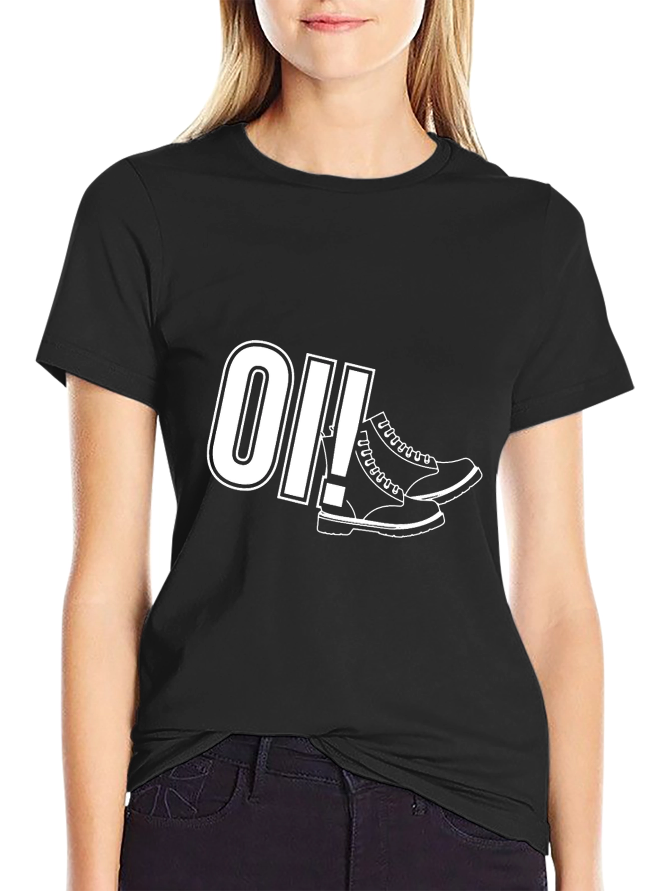 Black Oi! Boot T-Shirt - Skinhead & Punk Fashion Tee view 2