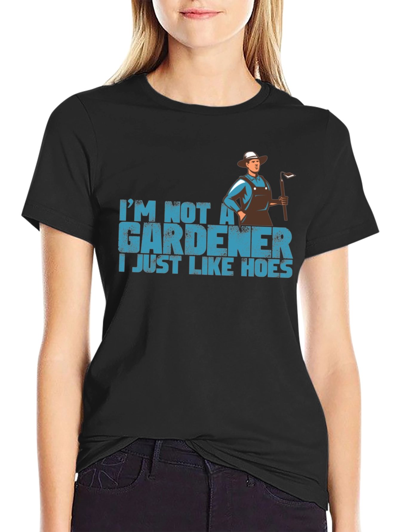 Black Funny Gardener T-Shirt - I Just Like Hoes view 2