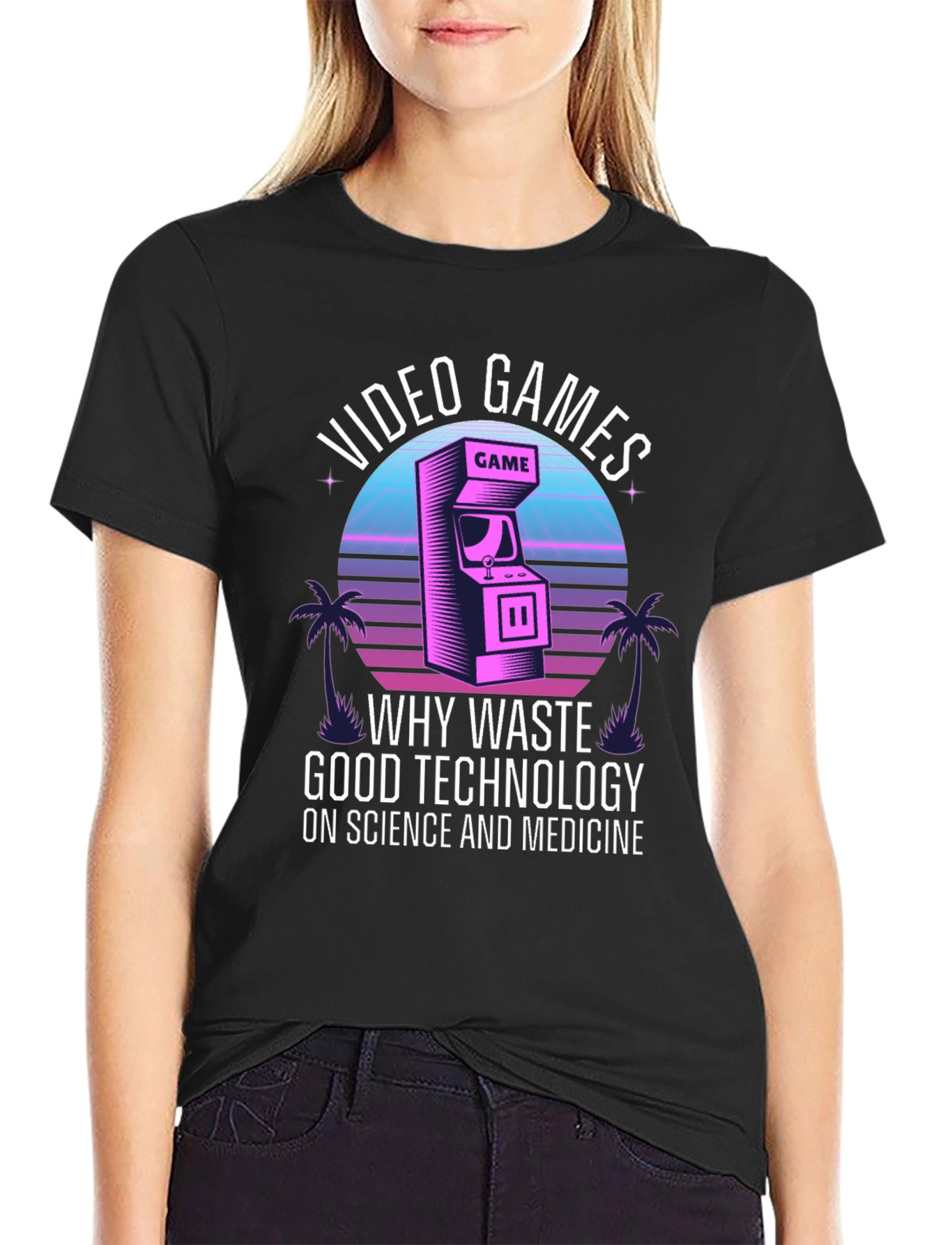Black Video Game T-Shirt - Good Technology Humor view 2