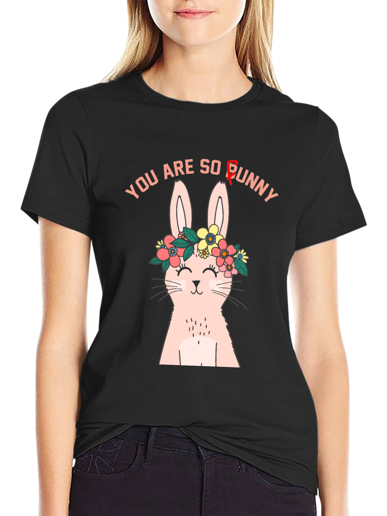 Black You Are So Bunny Graphic T-Shirt view 2