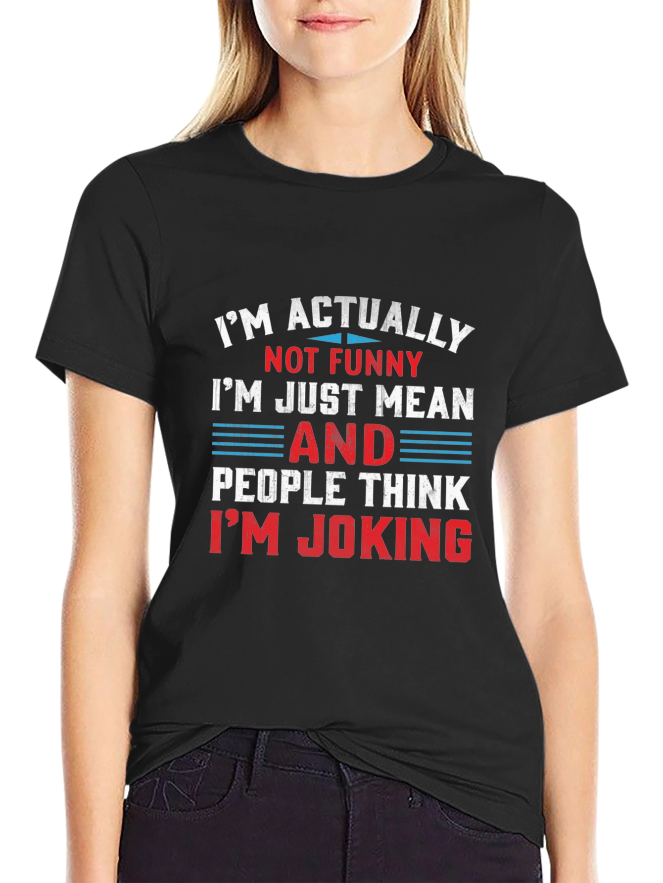 Black Funny Mean Joking T-Shirt view 2
