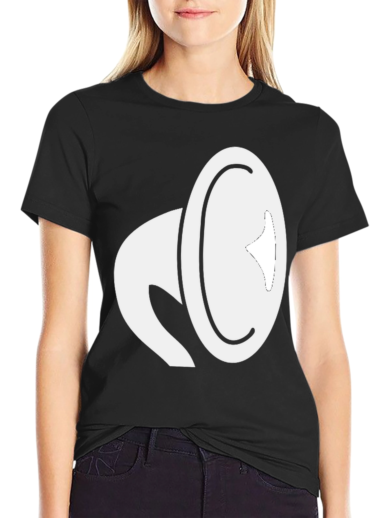 Black Cool Graphic Tee - White Megaphone Design view 2