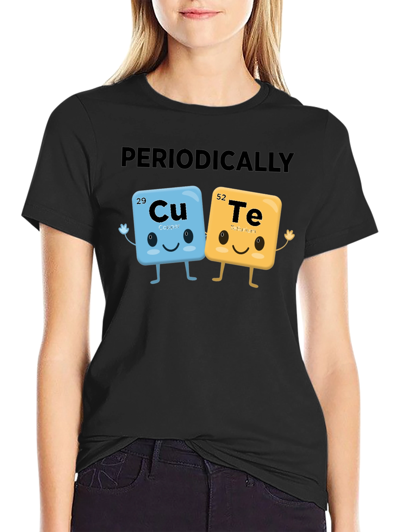 Black Periodically Cute Science T-Shirt view 2