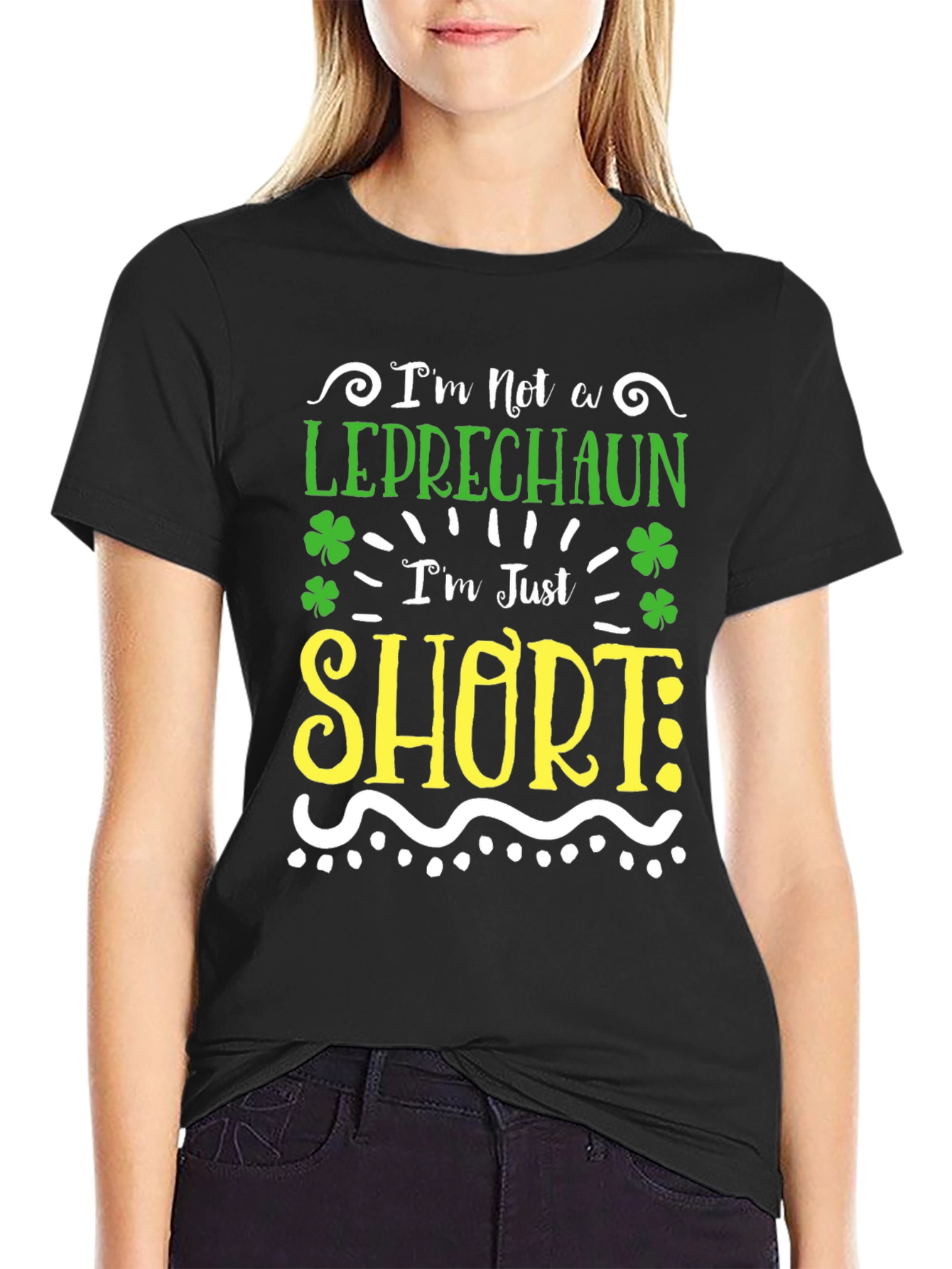 Black Funny St. Patrick's Day T-Shirt - Leprechaun Joke view 2
