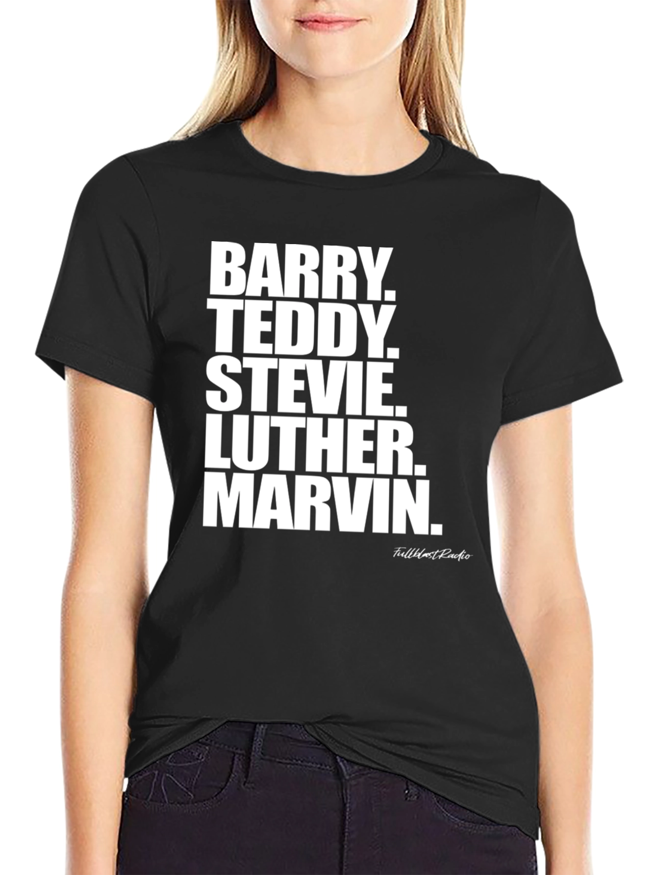 Black Barry Teddy Stevie Luther Marvin T-Shirt view 2