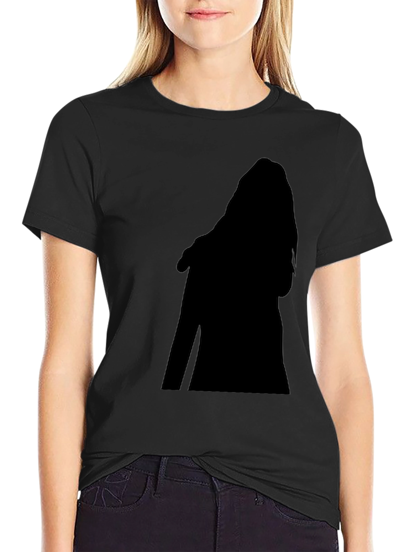 Black Silhouette Graphic Print Tee - Casual Comfort view 2
