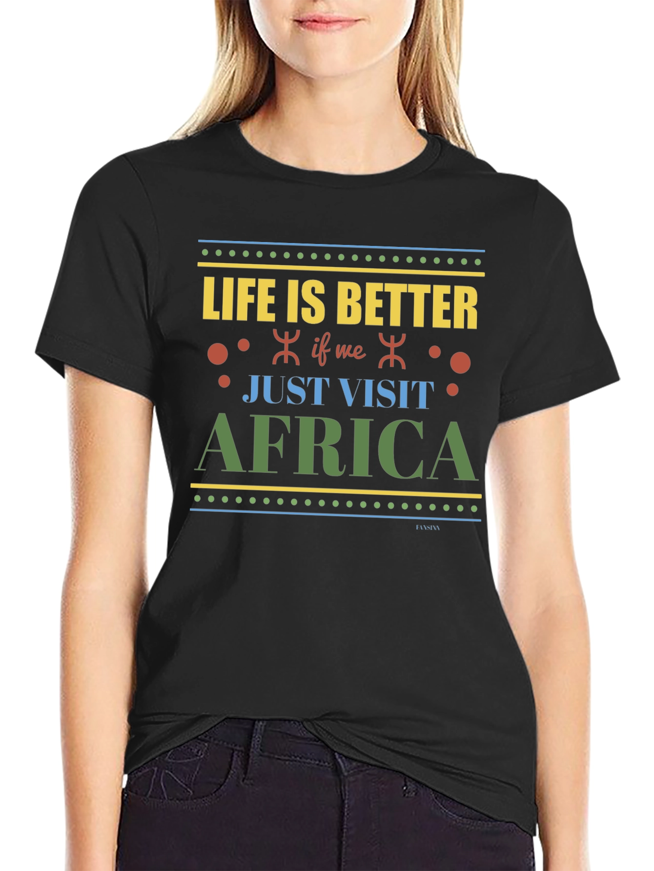 Black Life is Better in Africa Black T-Shirt view 2