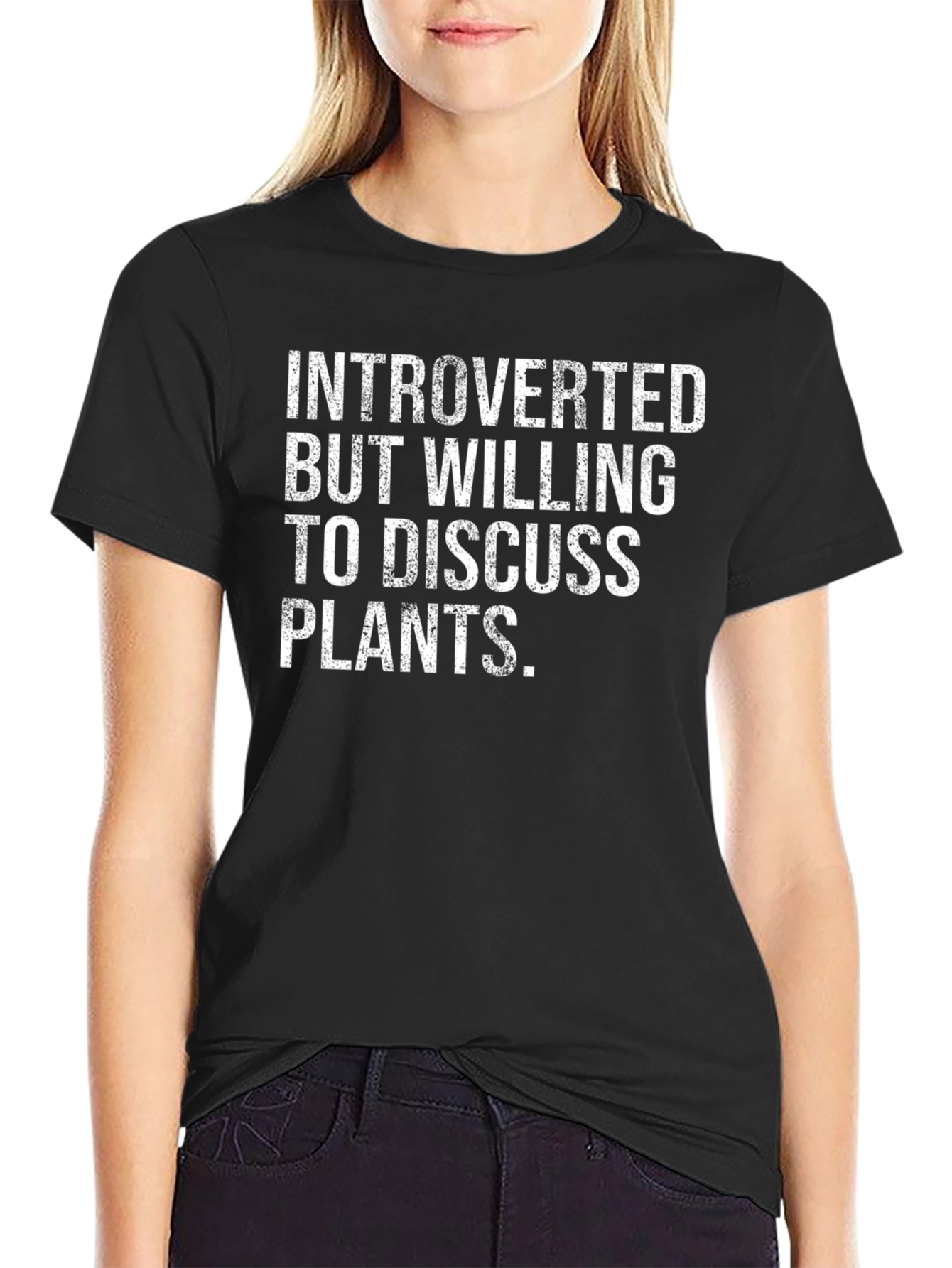 Black Introverted Plant Lover T-Shirt - Funny Garden Gift view 2