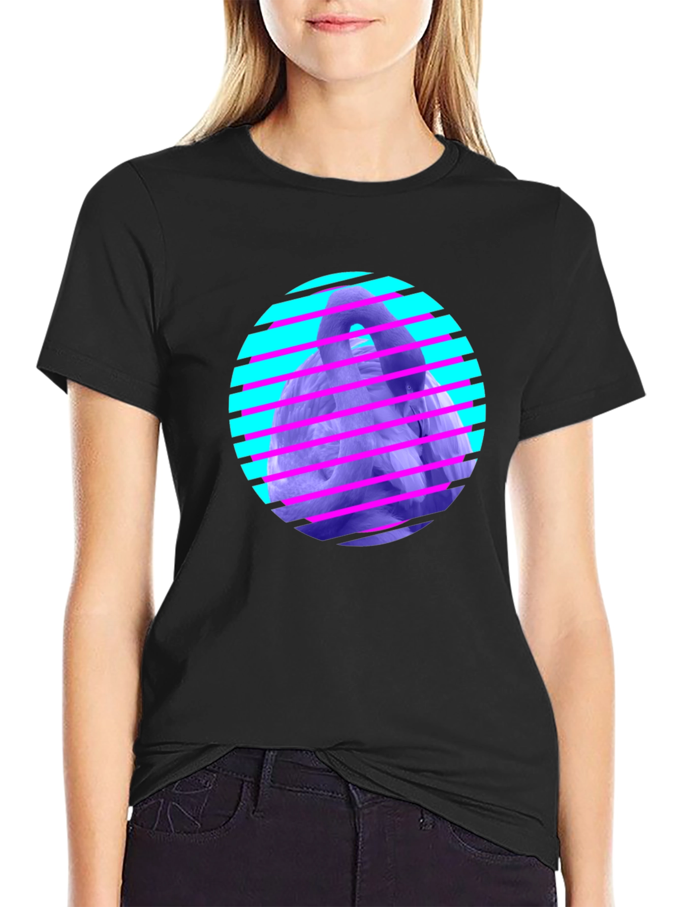 Black Retro Vaporwave Gorilla Graphic Tee view 2