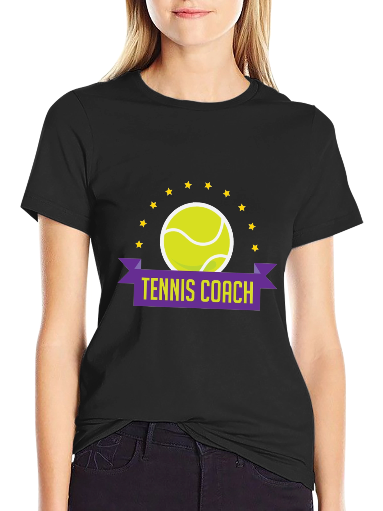 Black Tennis Coach Graphic Tee view 2