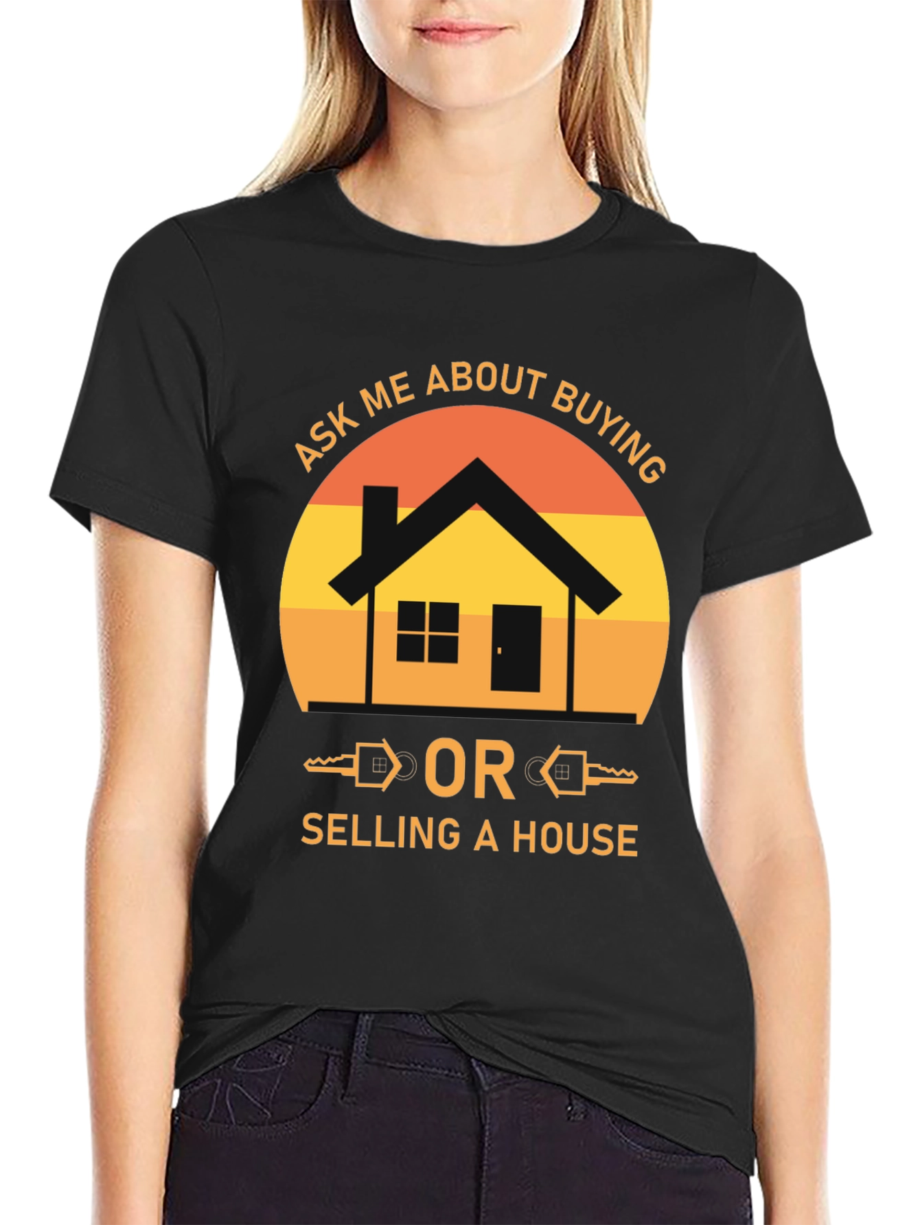 Black Real Estate T-Shirt - Ask Me About Buying or Selling! view 2