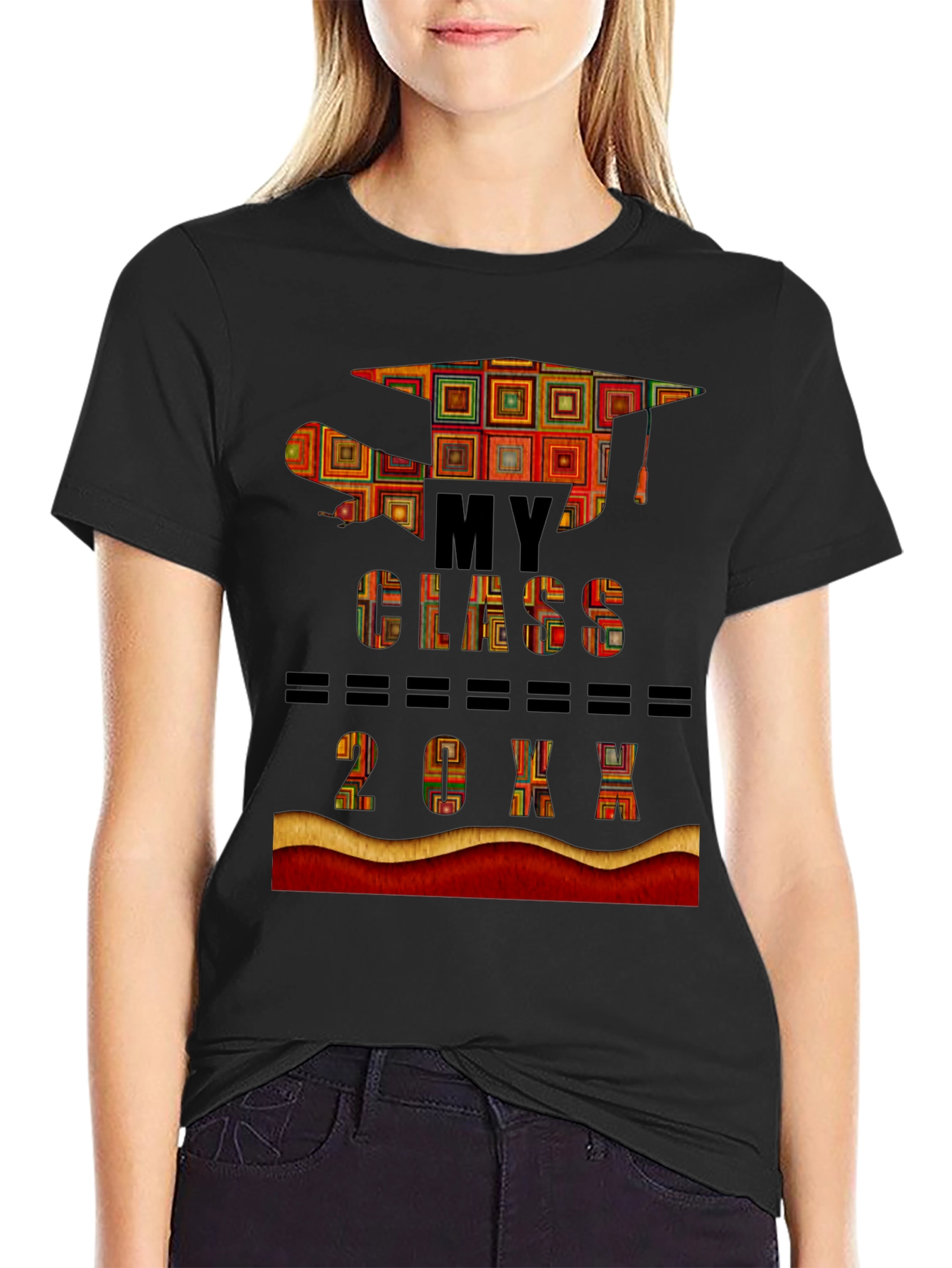 Black Graduation Class of 20XX T-Shirt view 2