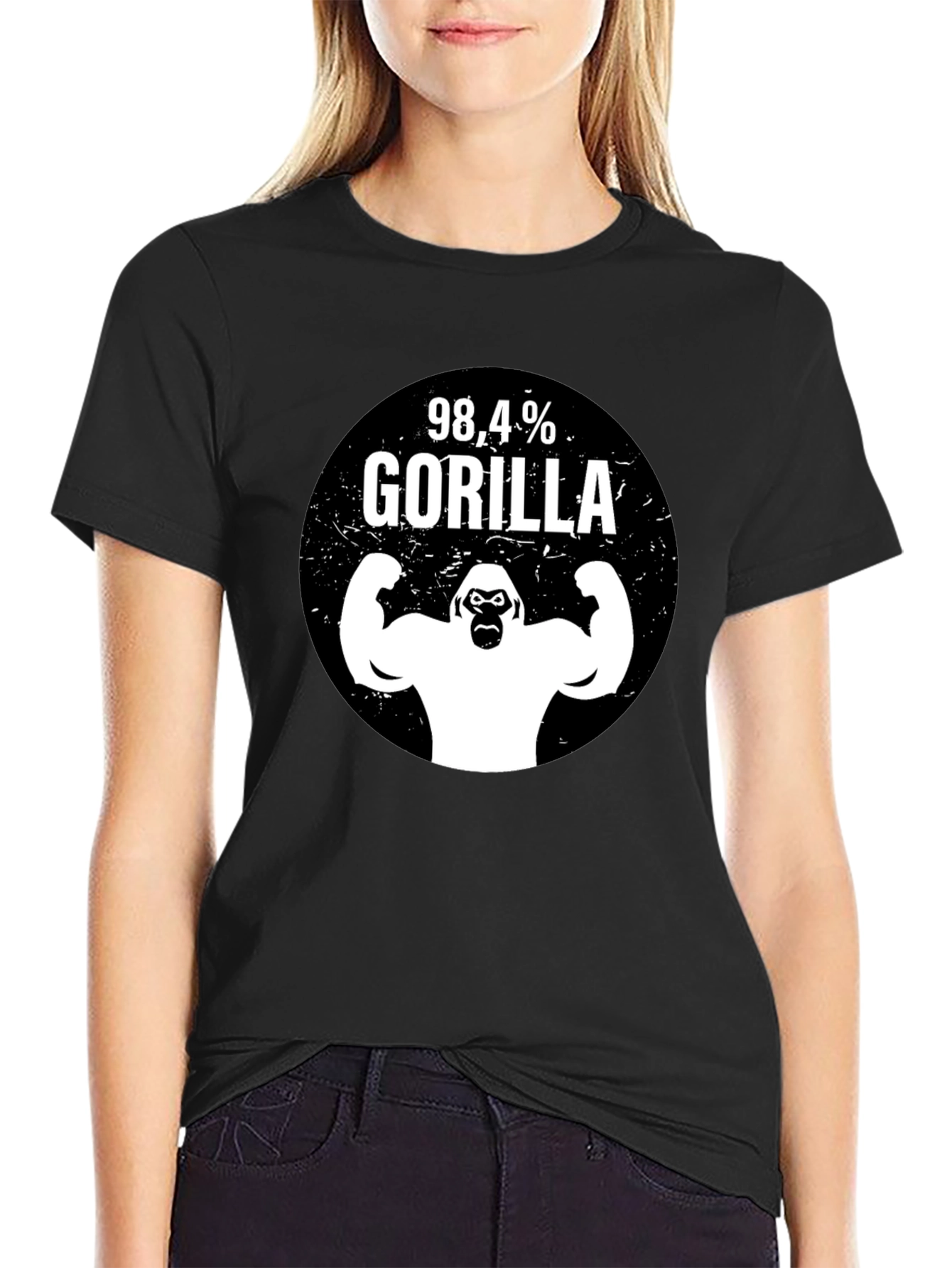 Black 98.4% Gorilla Black Graphic Tee view 2