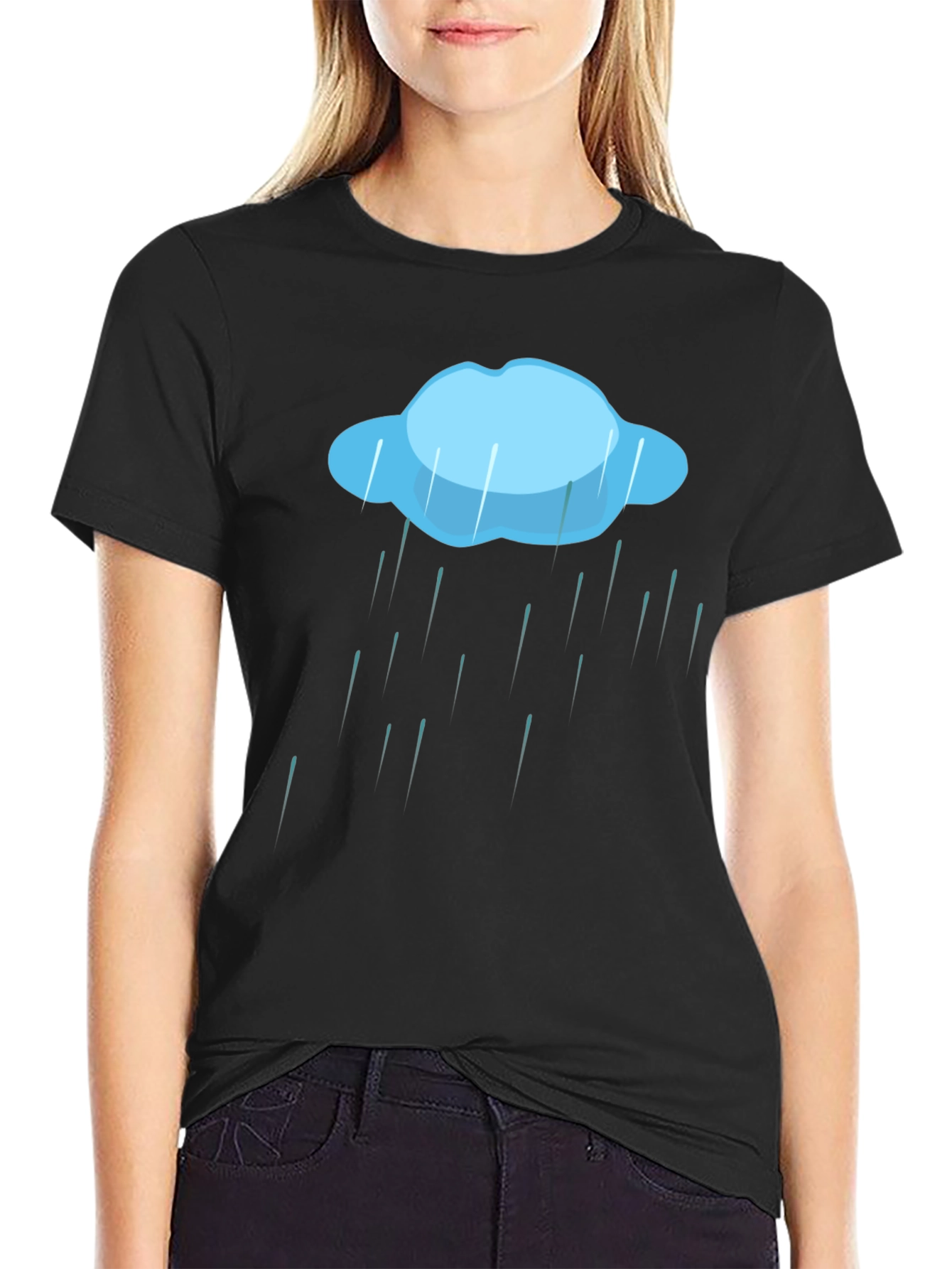 Black Rain Cloud Graphic Tee - Weather T-Shirt view 2