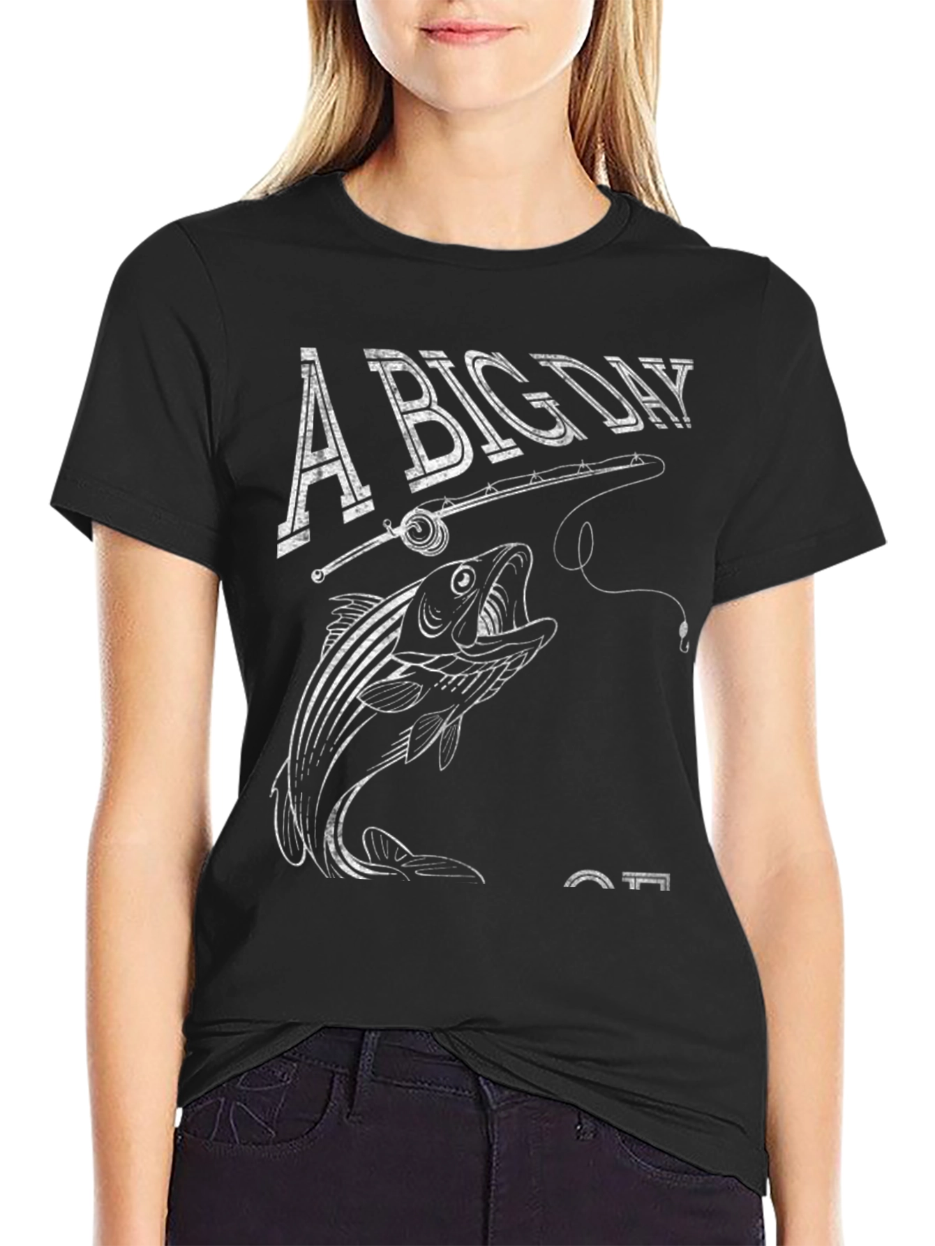 Black A Big Day Fishing T-Shirt - Angler's Catch Tee view 2