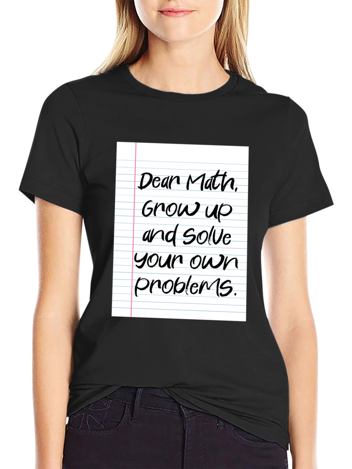 Black Funny Math T-Shirt - Solve Your Own Problems! view 2