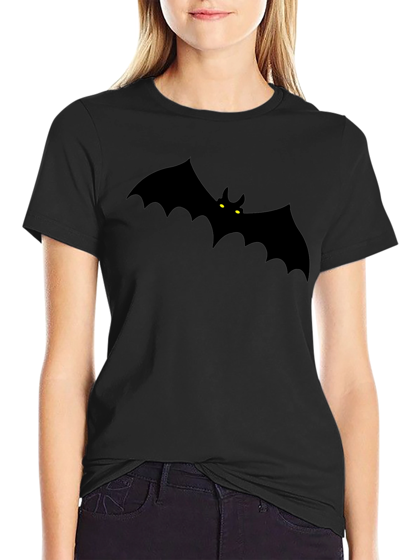Black Bat Graphic Black T-Shirt - Halloween Style view 2