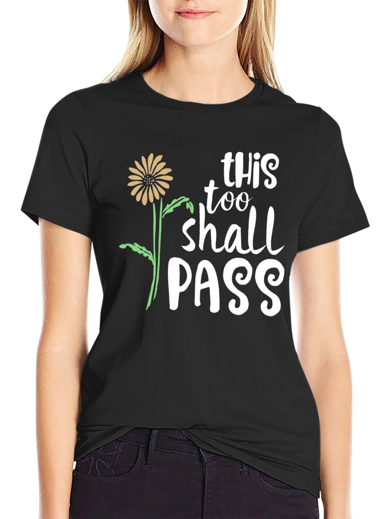 Black This Too Shall Pass Graphic Tee view 2