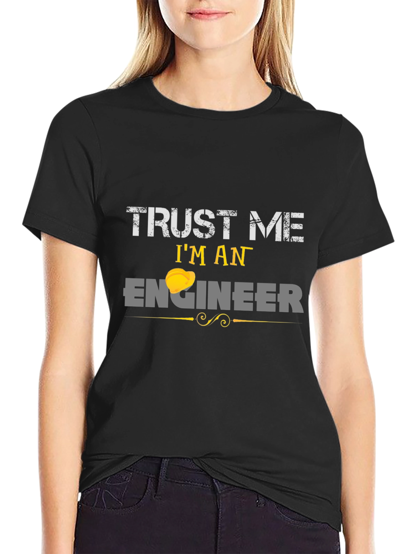Black Trust Me I'm An Engineer T-Shirt view 2